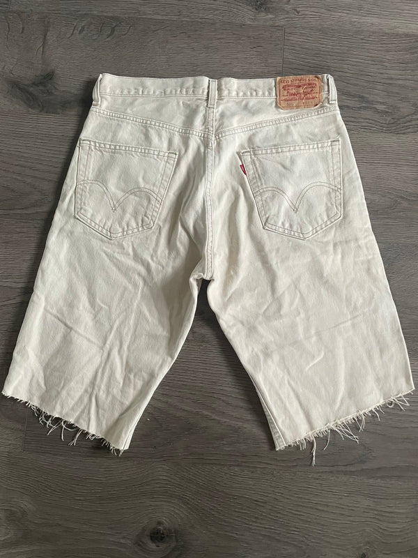 Vintage Up-cycled Levi's 505 Shorts, Beige, W34 L13