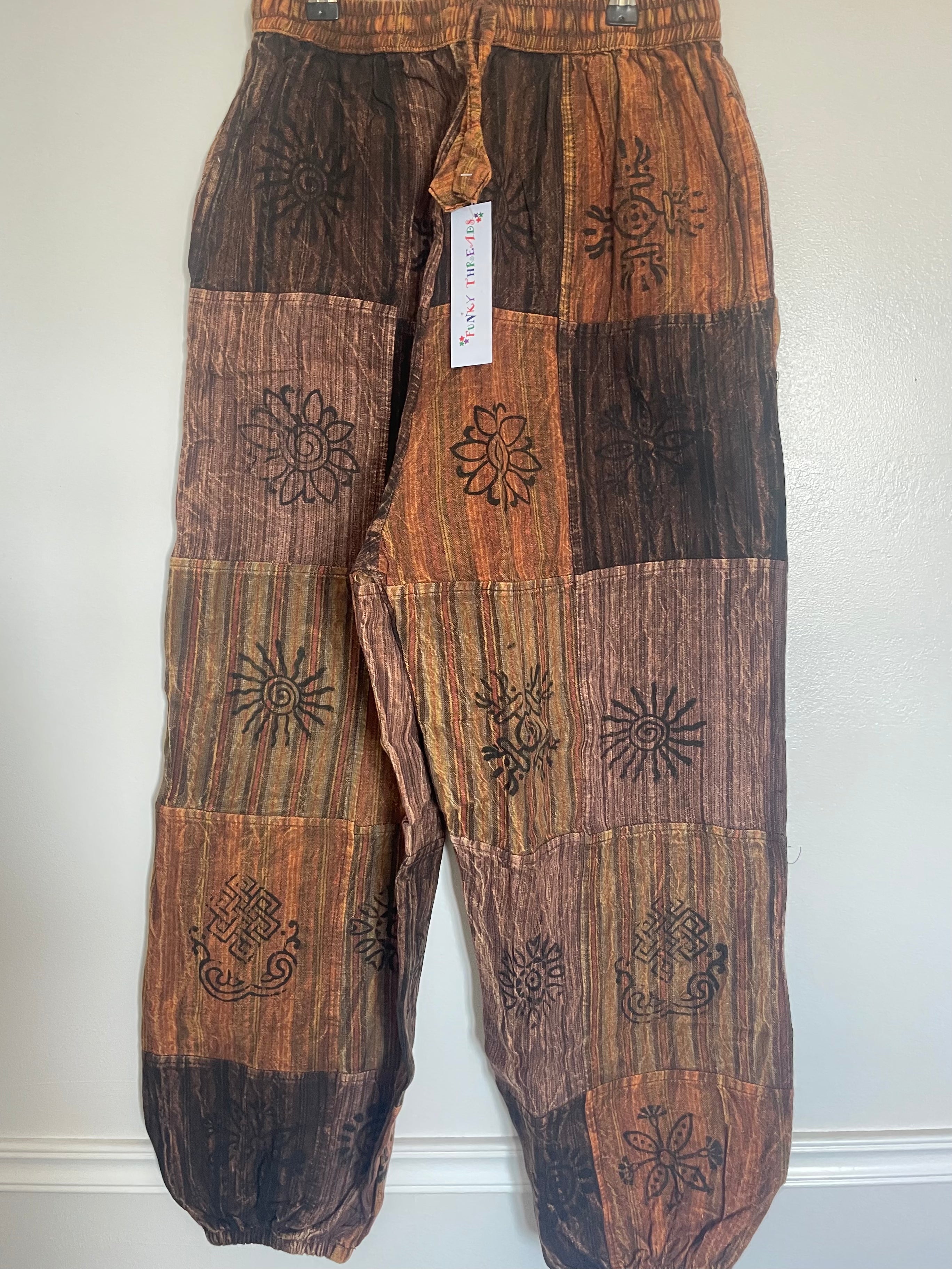 Patchwork Harem Trousers, XXL