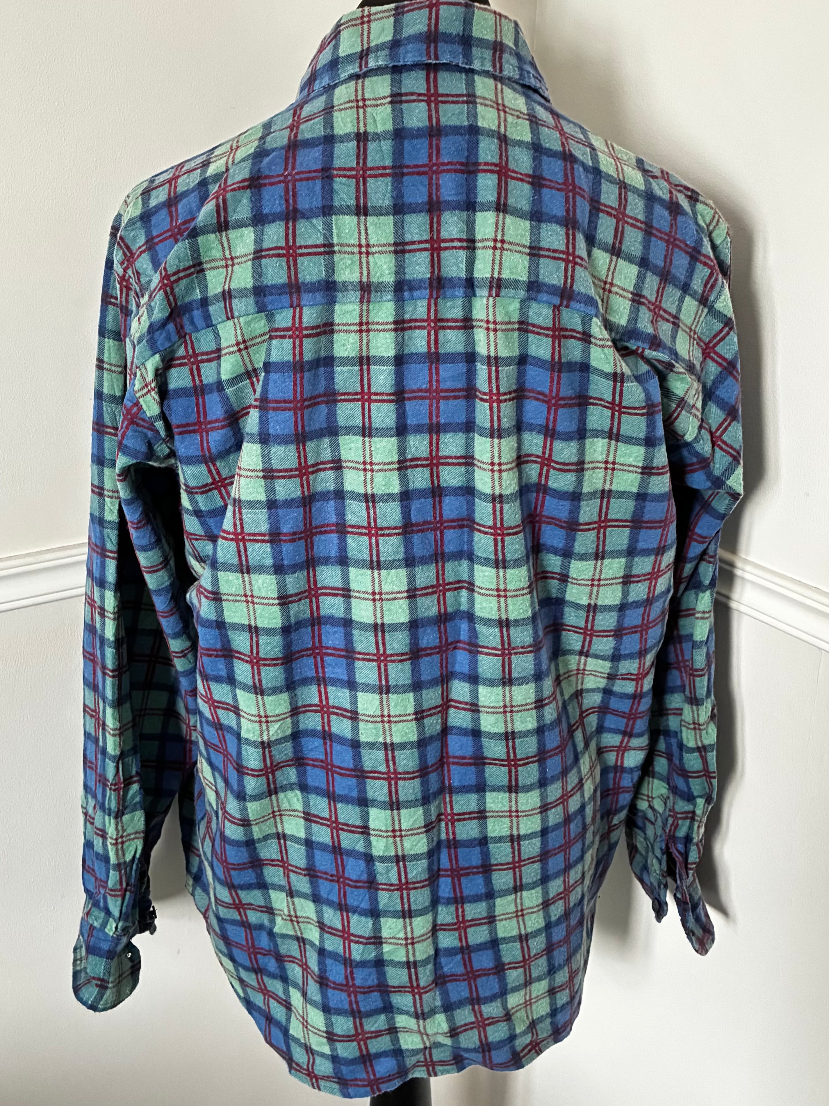 Thin Blue/Green/Red Checked Flannel, L