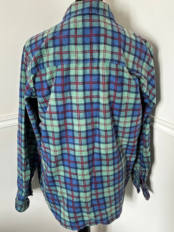Thin Blue/Green/Red Checked Flannel, 50" chest