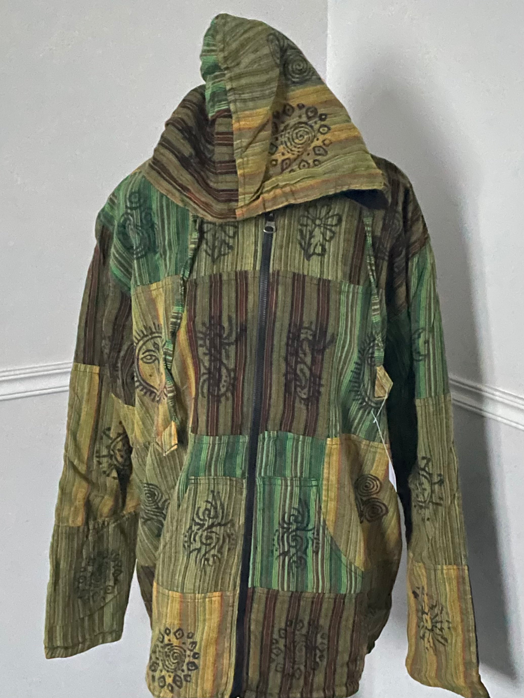 Green Patch Jacket with Fleece Lining, S/M