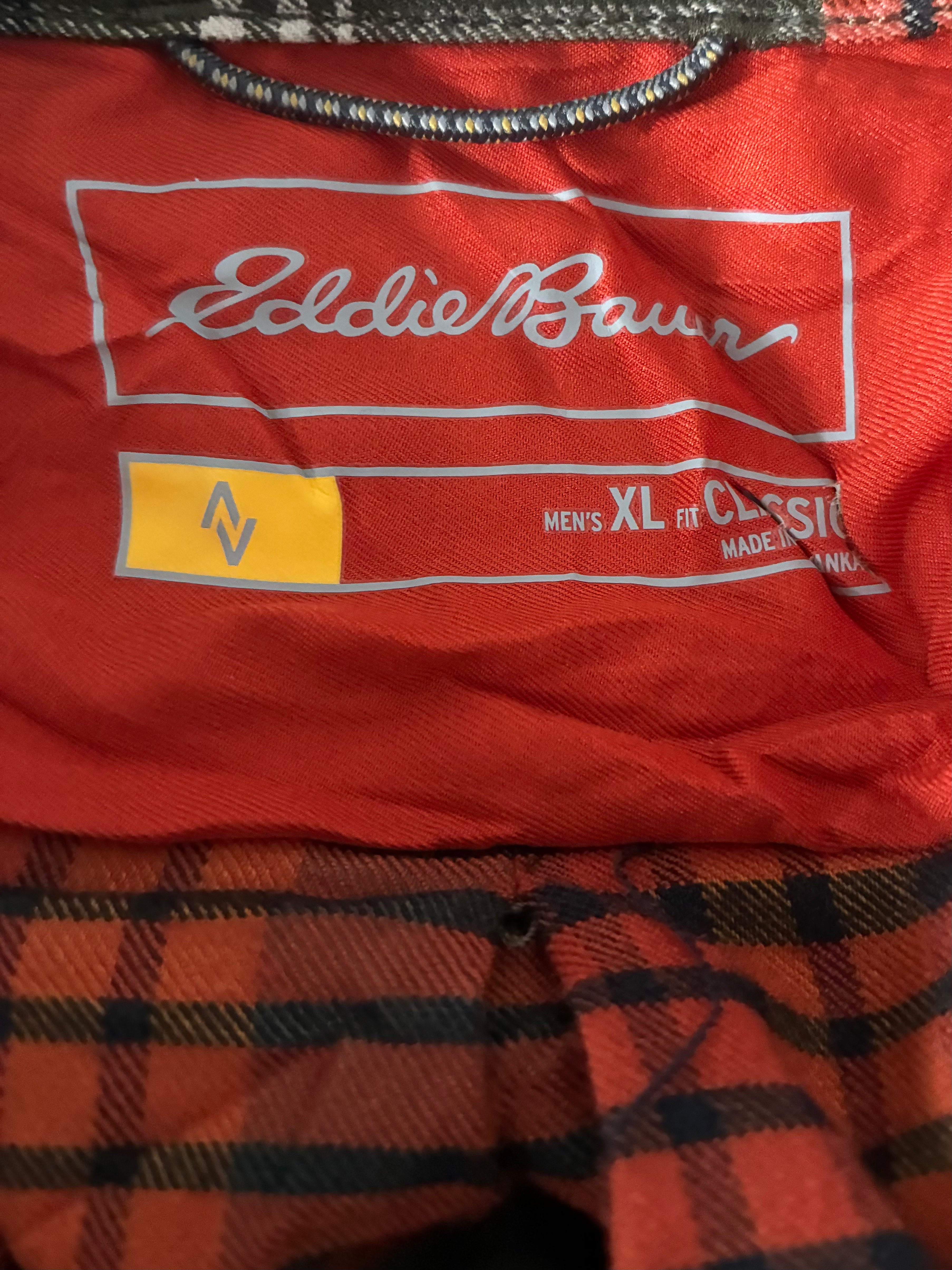 Thin Green/Red Eddie Bauer Checked Flannel, 48" chest