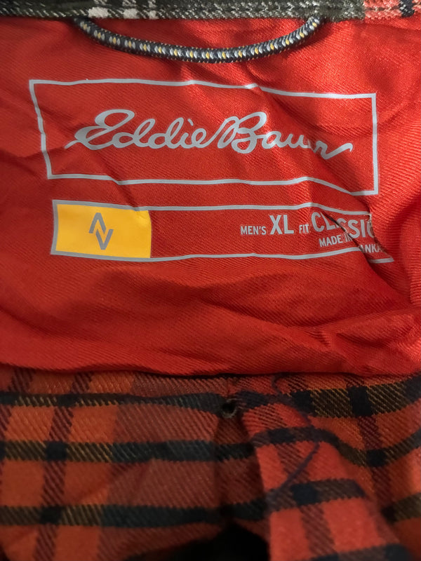 Thin Green/Red Eddie Bauer Checked Flannel, 48" chest