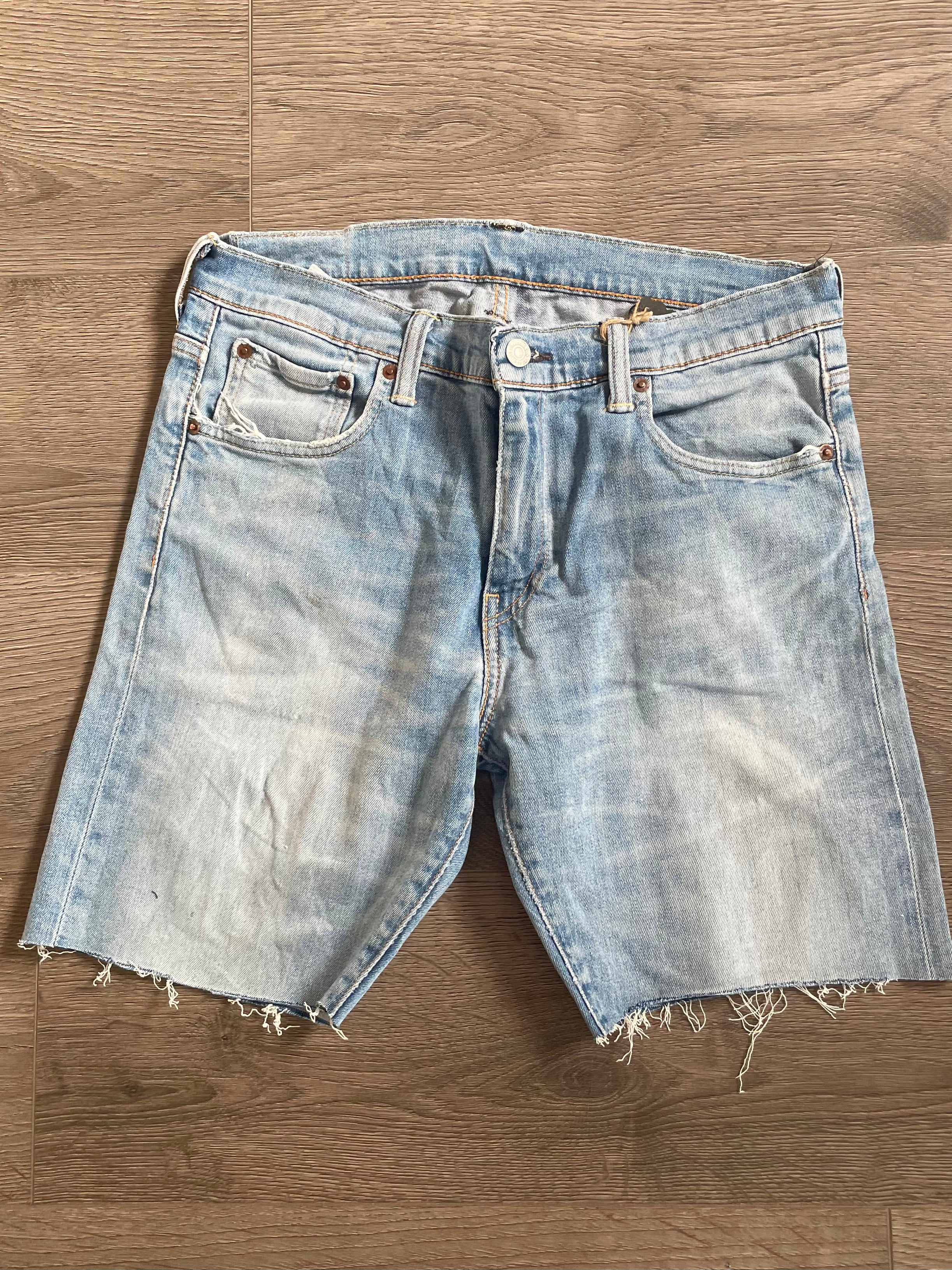 Vintage Up-cycled Levi's 520 Shorts, Light Blue, W33 L8