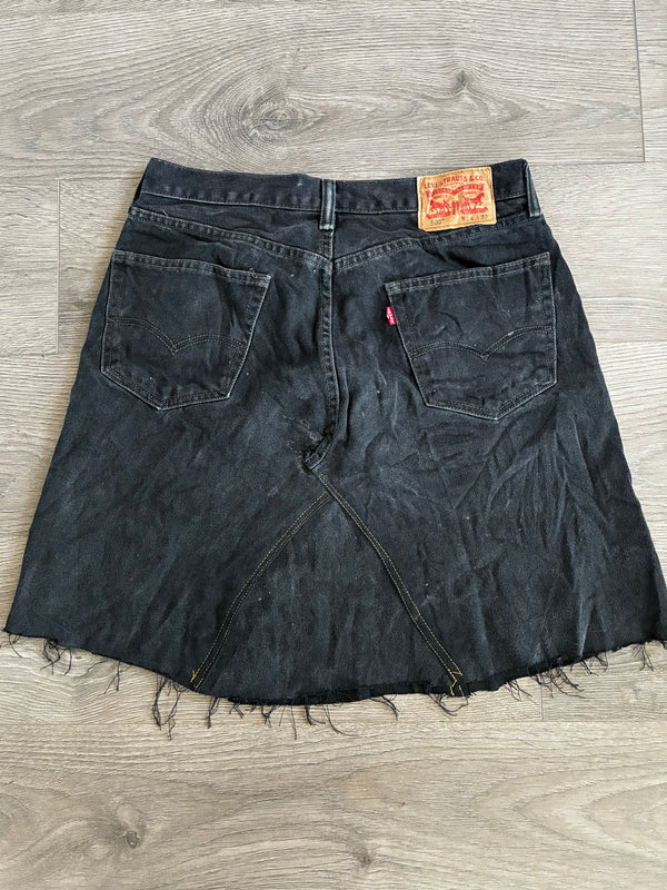 Vintage Up-cycled Levi's 505 Skirt, Black, Size 14