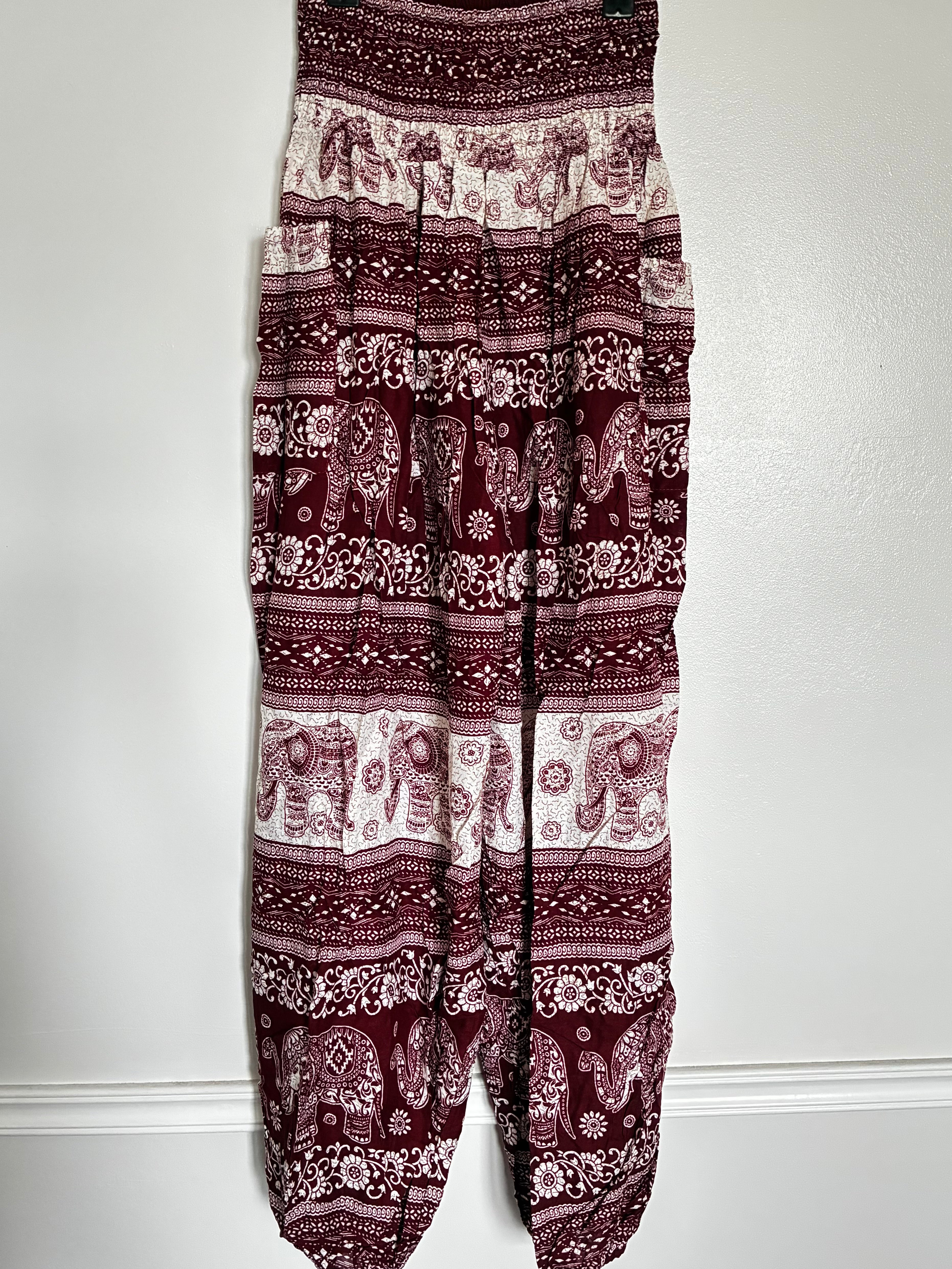 Burgundy/White Elephant Harems