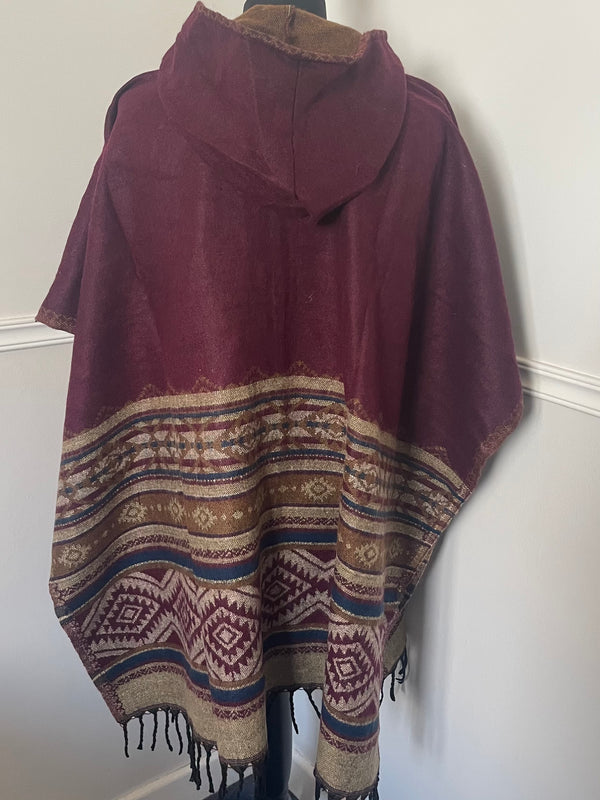 Cashmelon Poncho with Hood