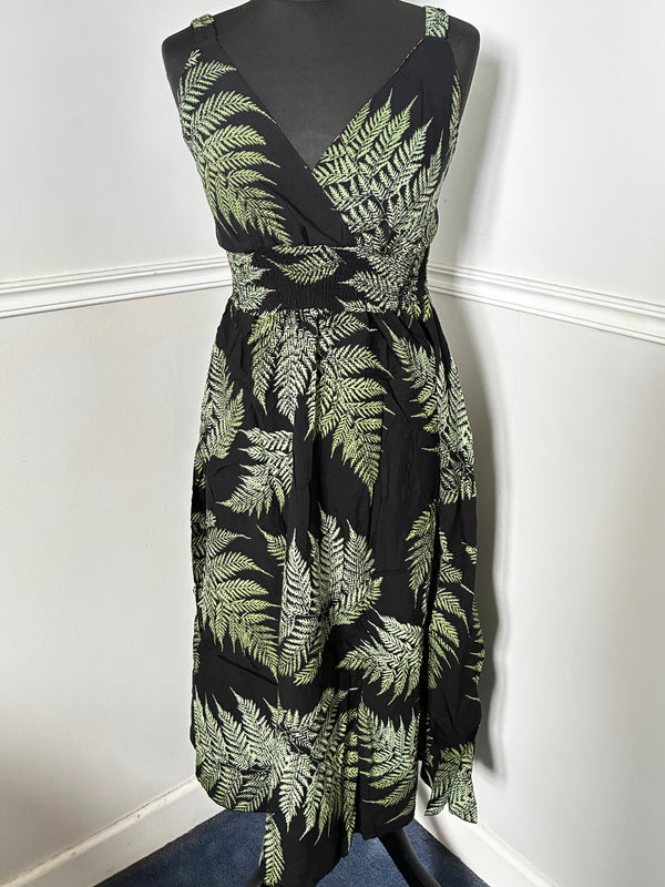 Black/Green Leaf Dress
