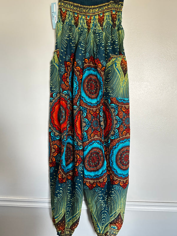 Orange/blue Swirl Harem Trousers