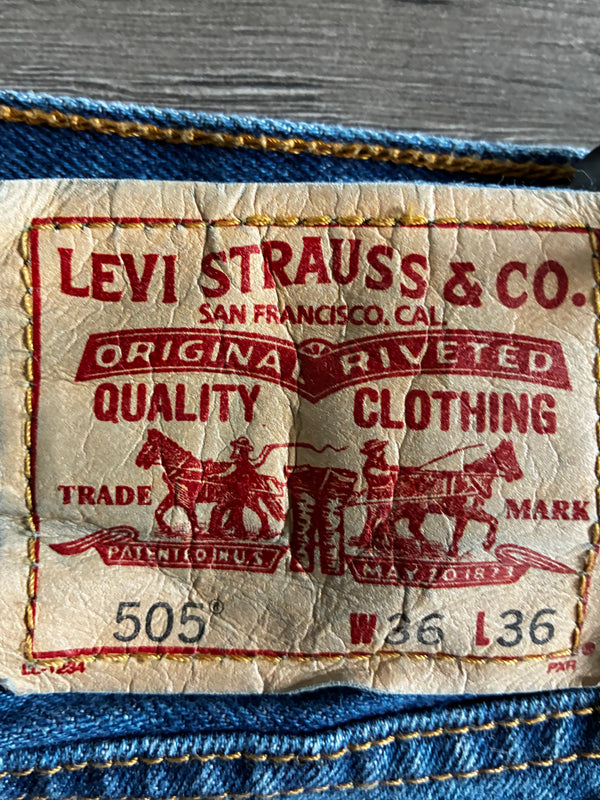 Vintage Levi's 505, Dark Blue, Label - W36, L36, Actual Size - W37, L37
