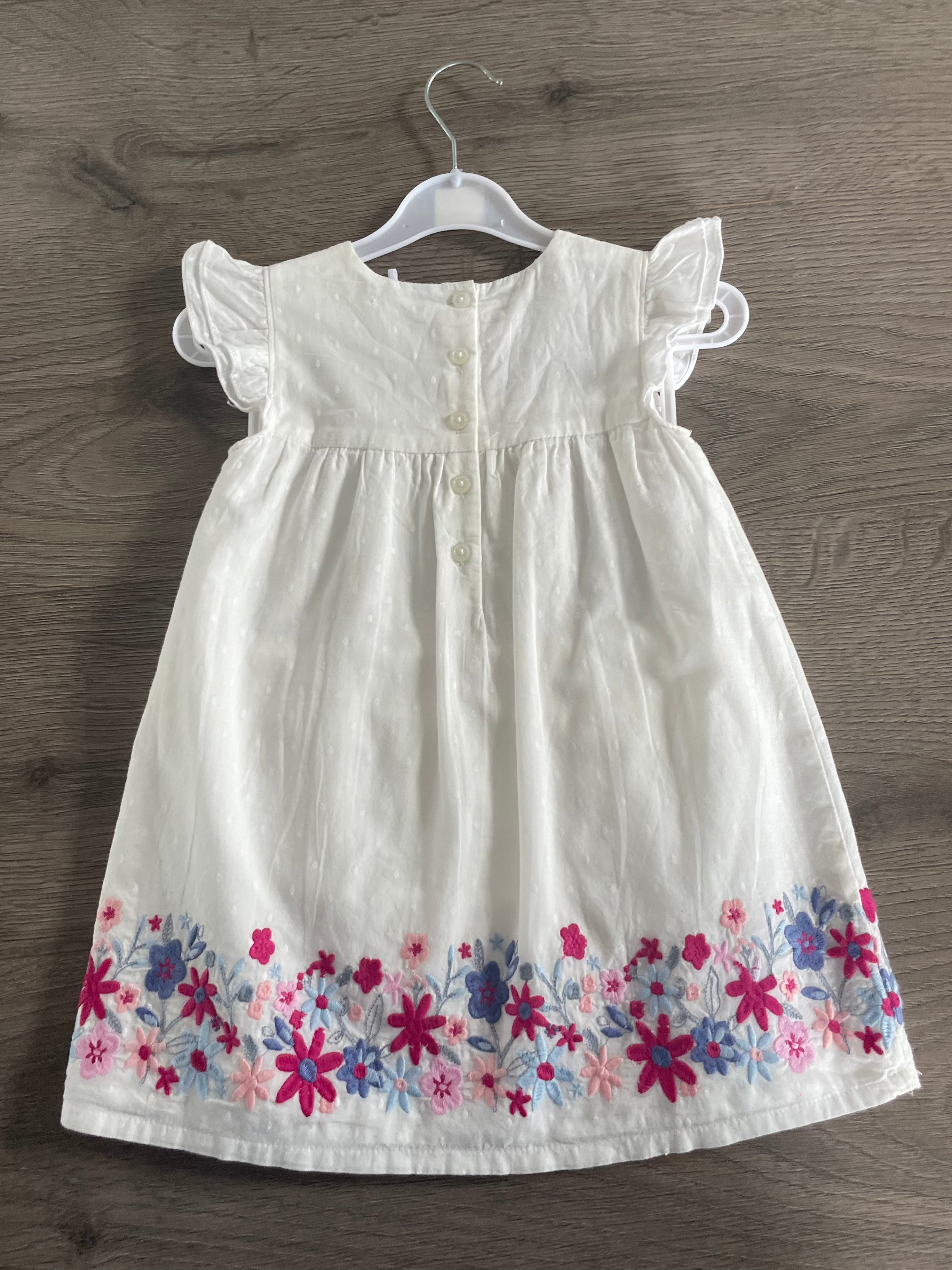 White Flower Sundress with Knickers (12-18 months)