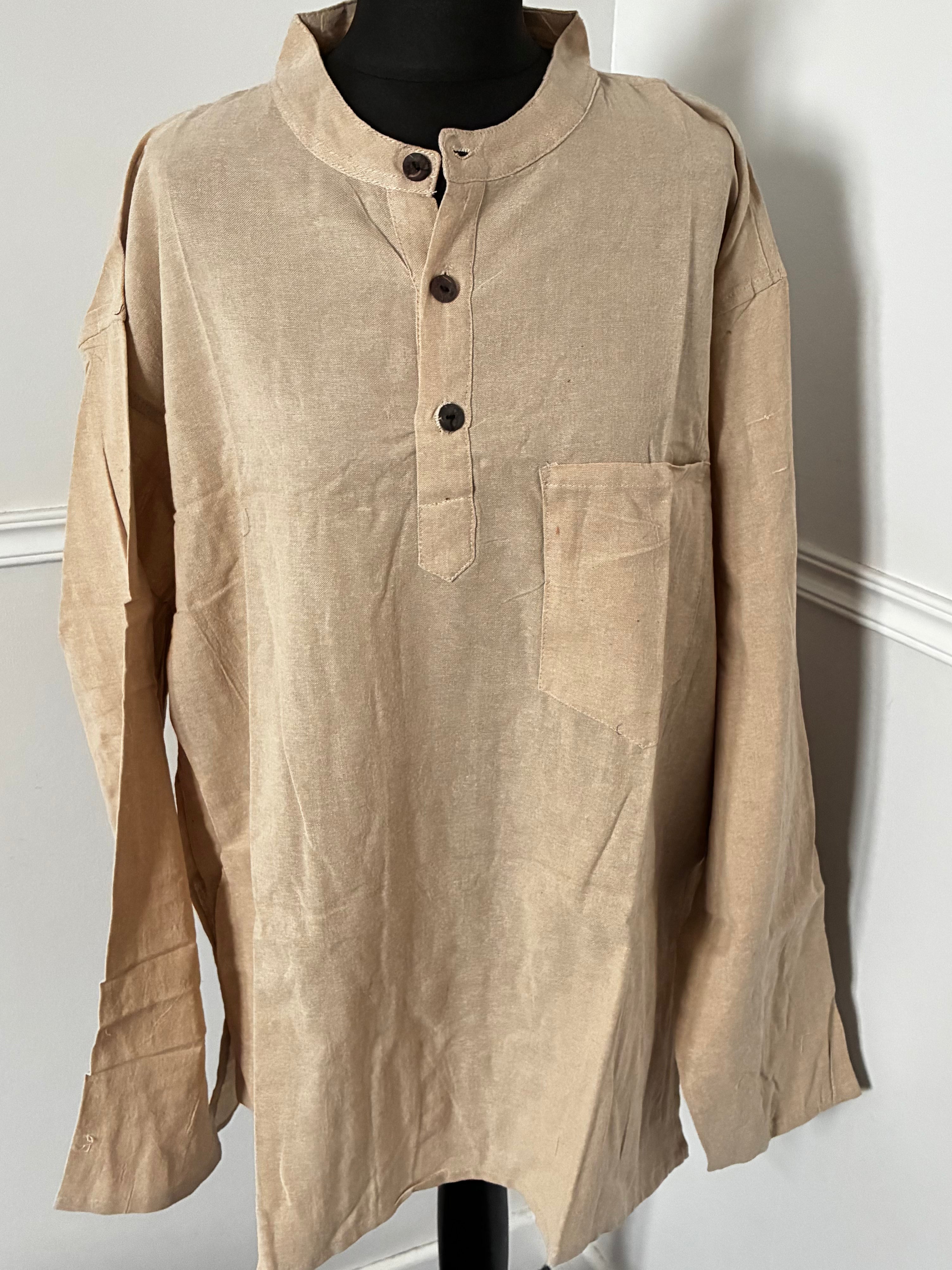 Beige Cotton Shirt, XXXL