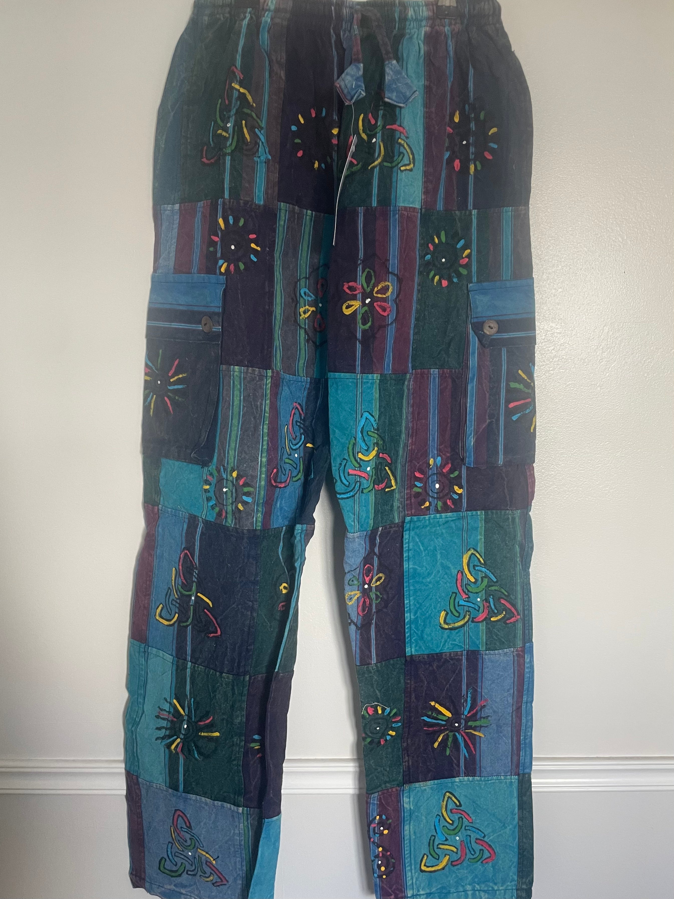 Thick Patchwork Cargo Trousers, L