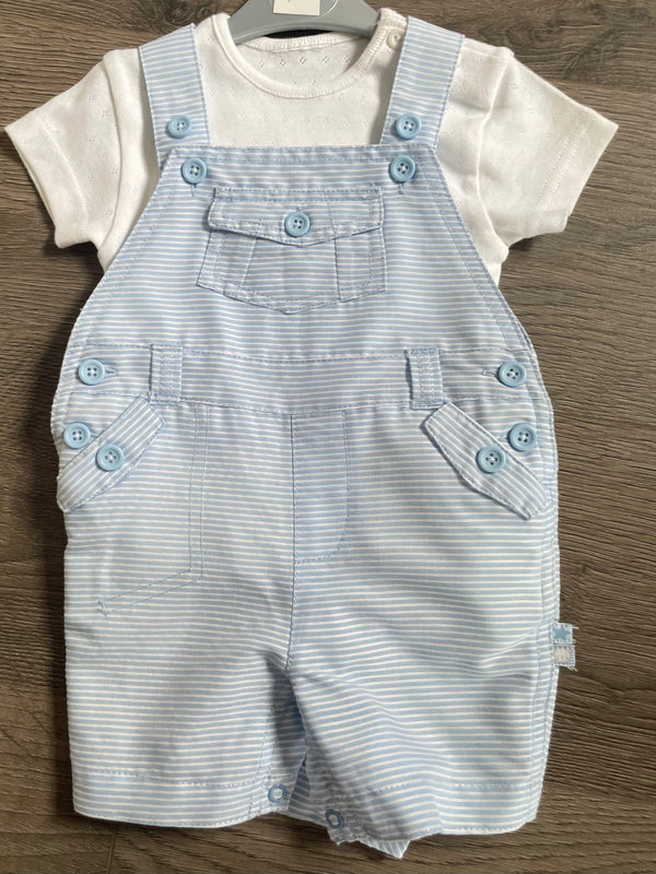 Striped dungarees set (3-6mths)