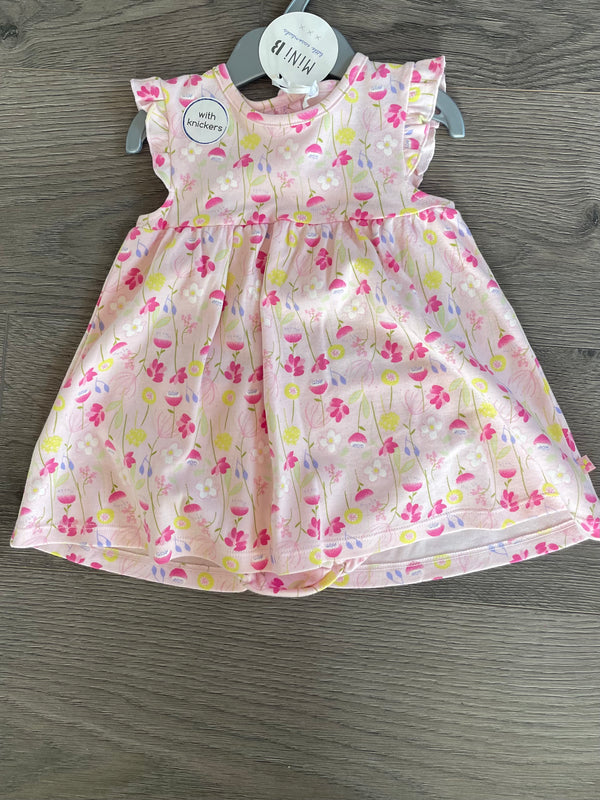 Pink dress with flowers and knickers (newborn)