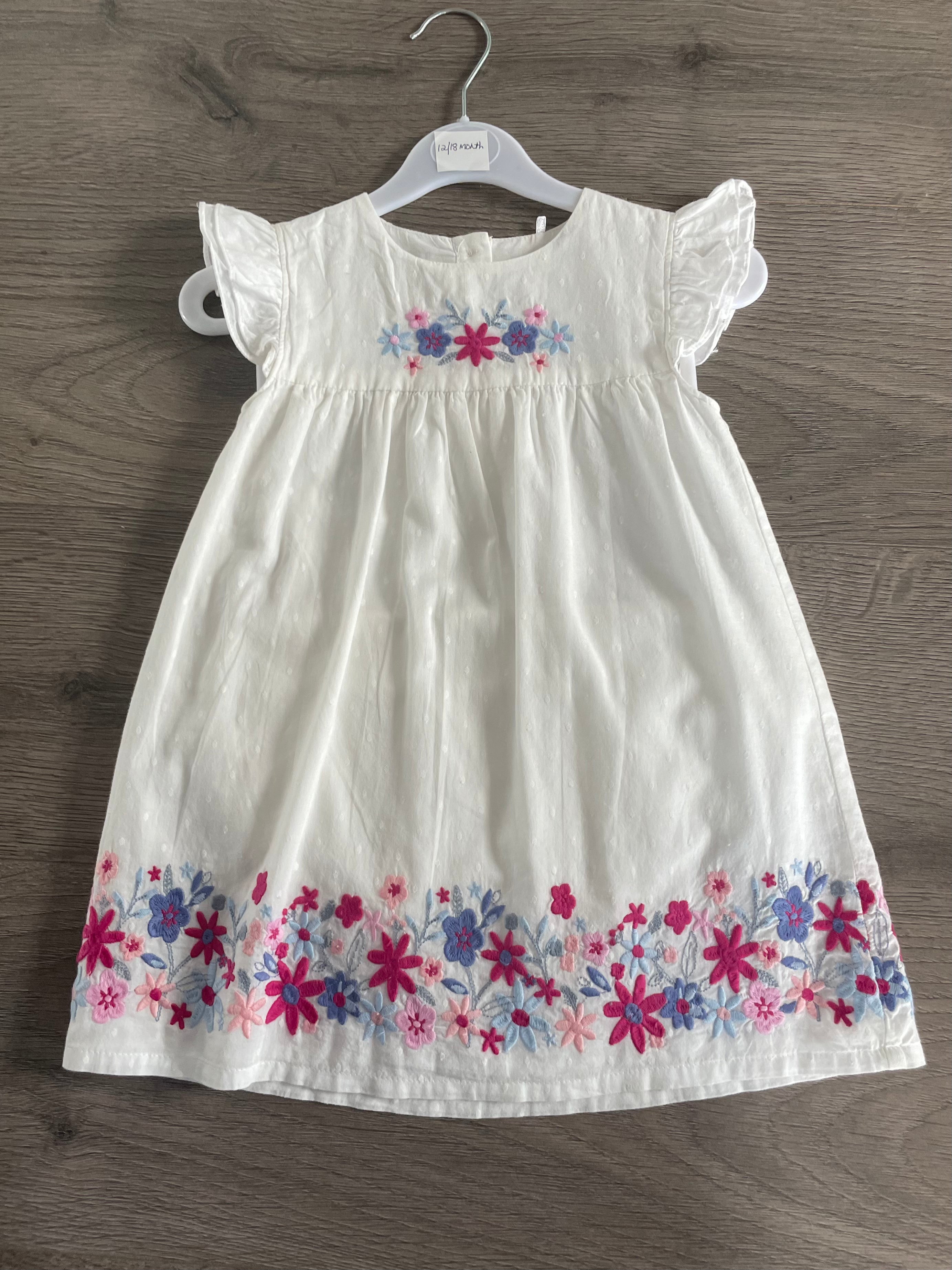 White Flower Sundress with Knickers (12-18 months)