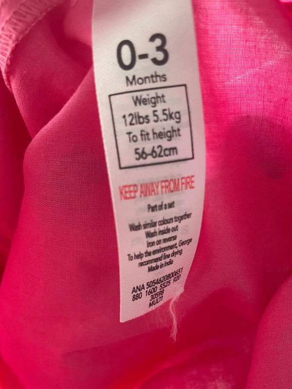 Pink flower romper and headband (0-3 months)