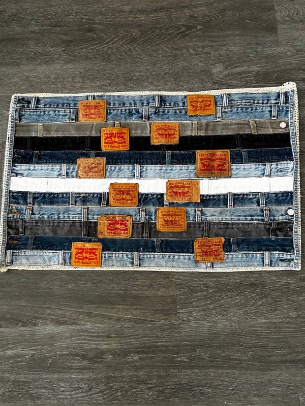 Up-Cycled Levi's Waistband Rug