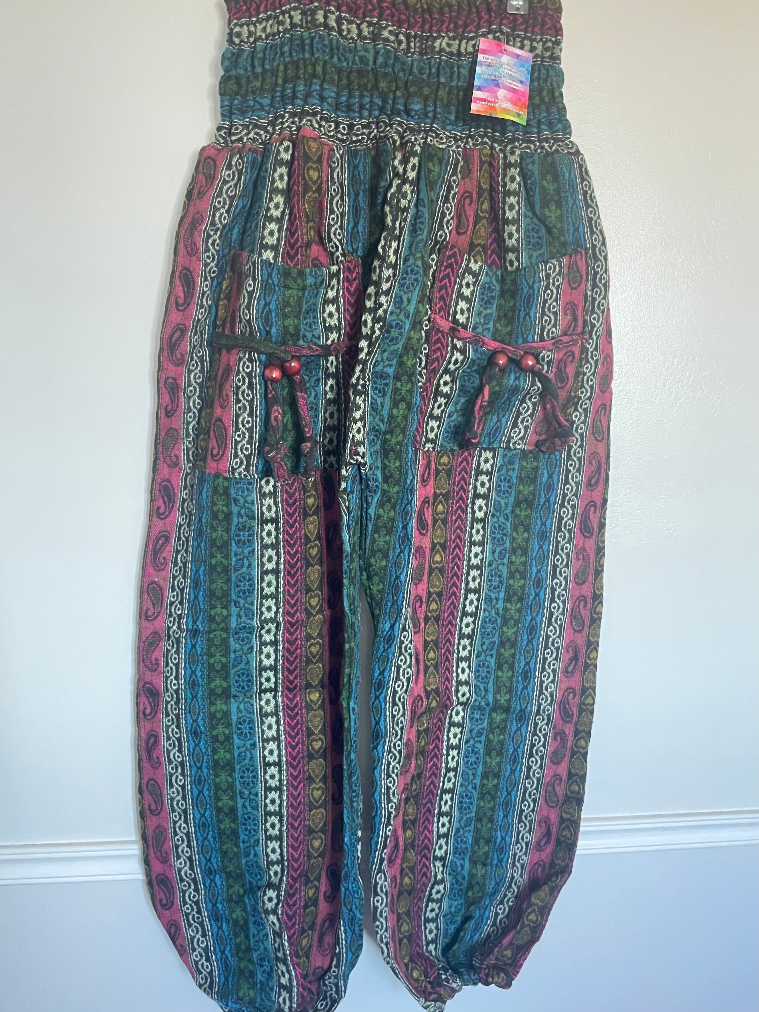 Snuggly Pink/Blue Striped Cashmelon Trousers, 26-48” Waist