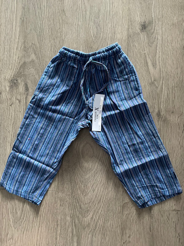 Purple/blue stripe trousers, (age 6-7)