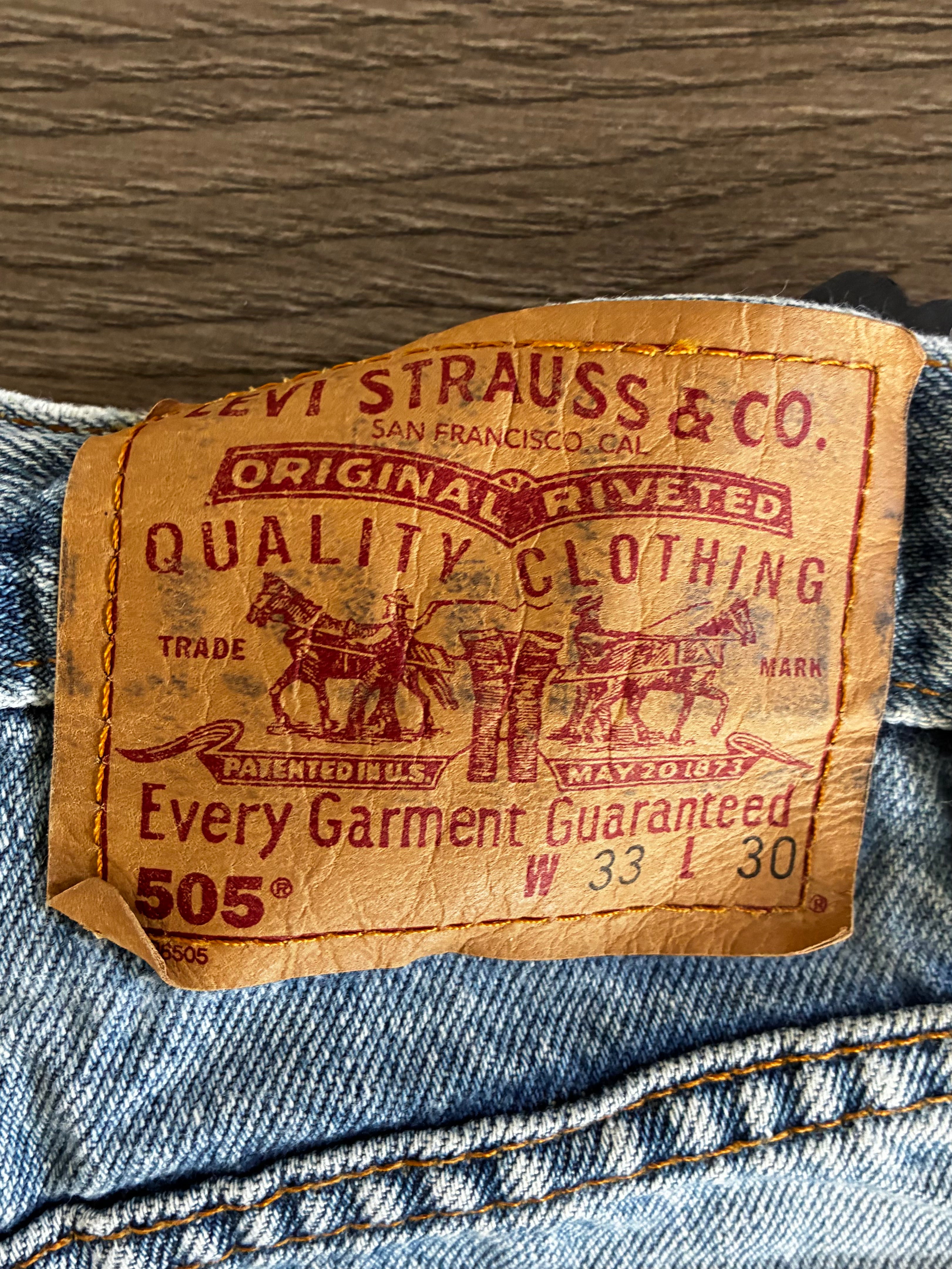 Vintage Levi's 505, Blue, Label - W33, L30, Actual Size - W34, L32
