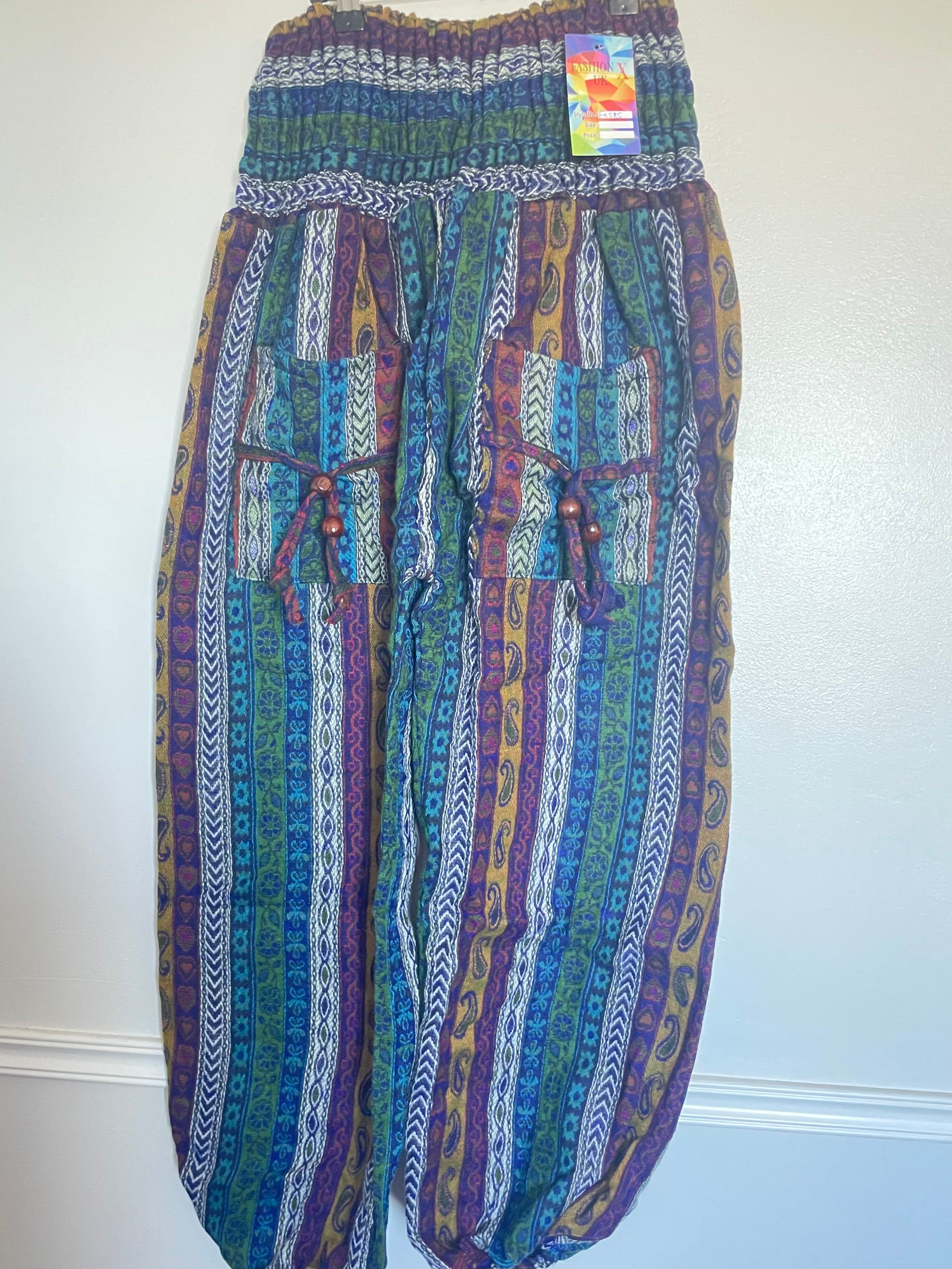 Snuggly Purple/Blue Striped Cashmelon Trousers, 26-50” Waist