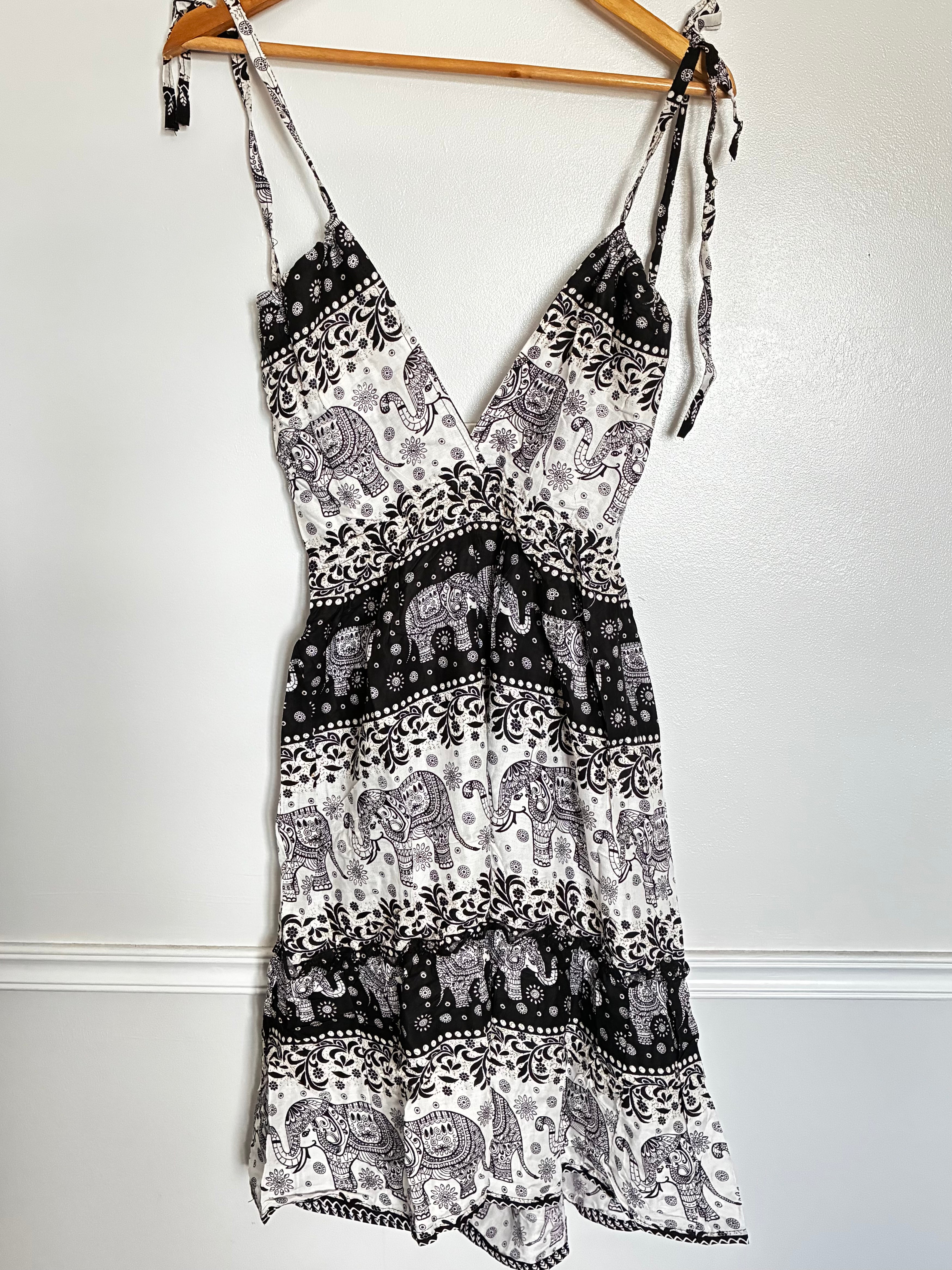 Black/White Elephant Dress