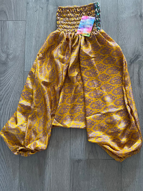 Gold/Purple Silk Alibaba Trousers, Age 4-6ish
