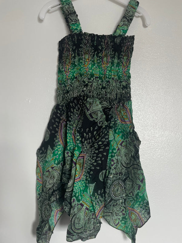 Green/Black Paisley Pixie Dress (age 2-3ish)