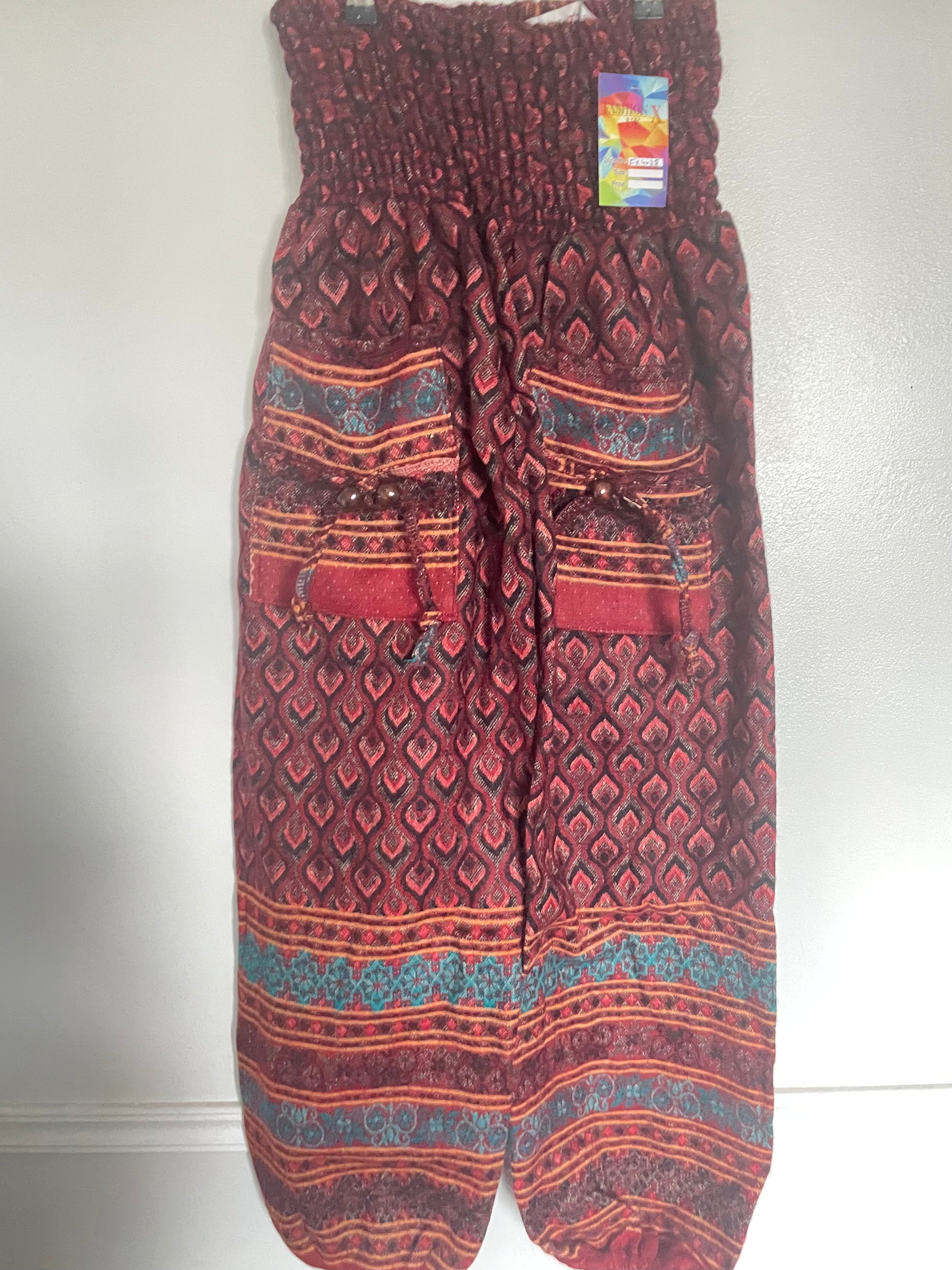 Snuggly Red Diamond Cashmelon Trousers, 26-48” Waist