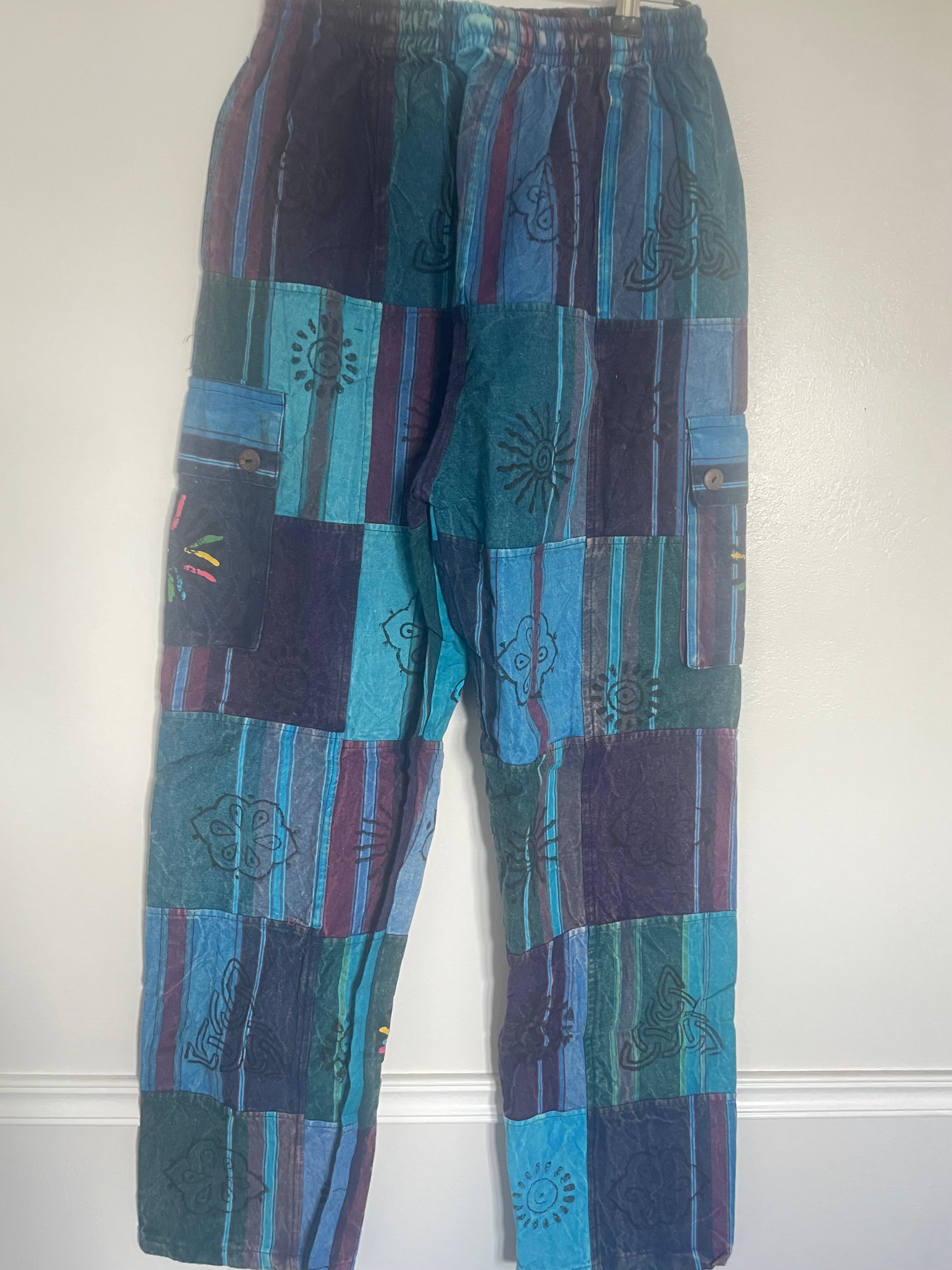 Thick Patchwork Cargo Trousers, L