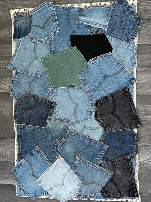 Up-Cycled Levi's Pocket Rug