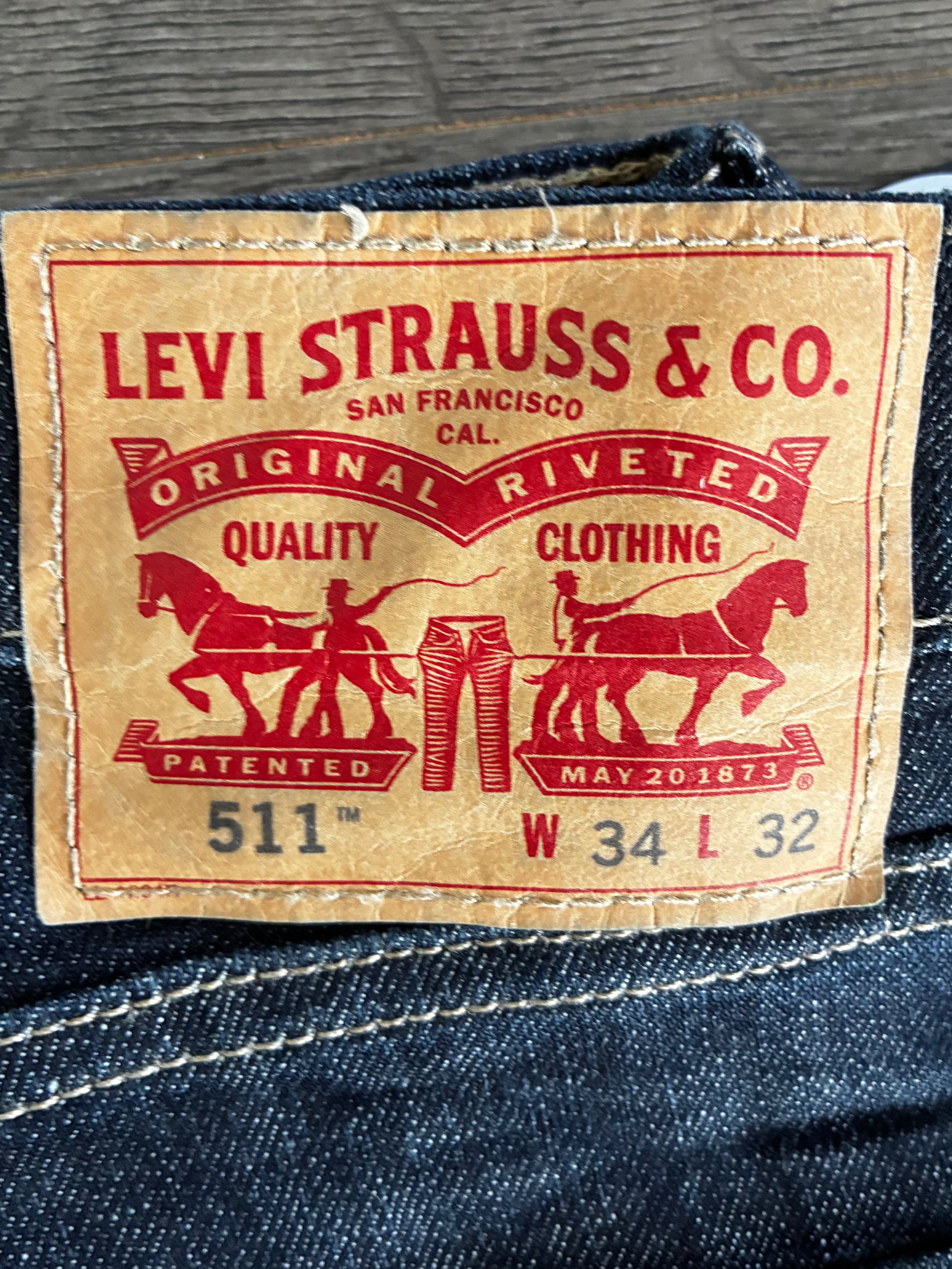 Vintage Levi's 511, Dark Blue, Label - W34, L32, Actual Size - W36, L31