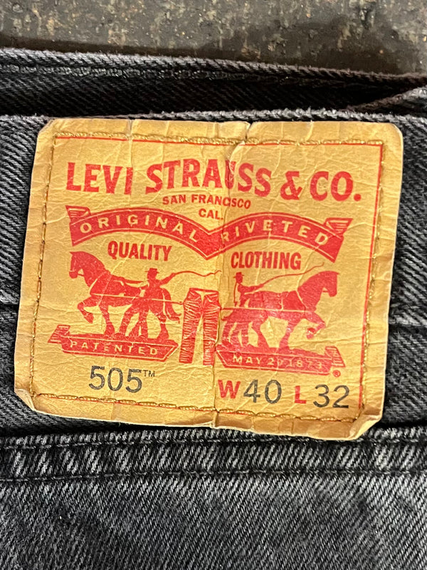 Vintage Levi's 505, Black, Label - W40, L32, Actual Size - W39, L31