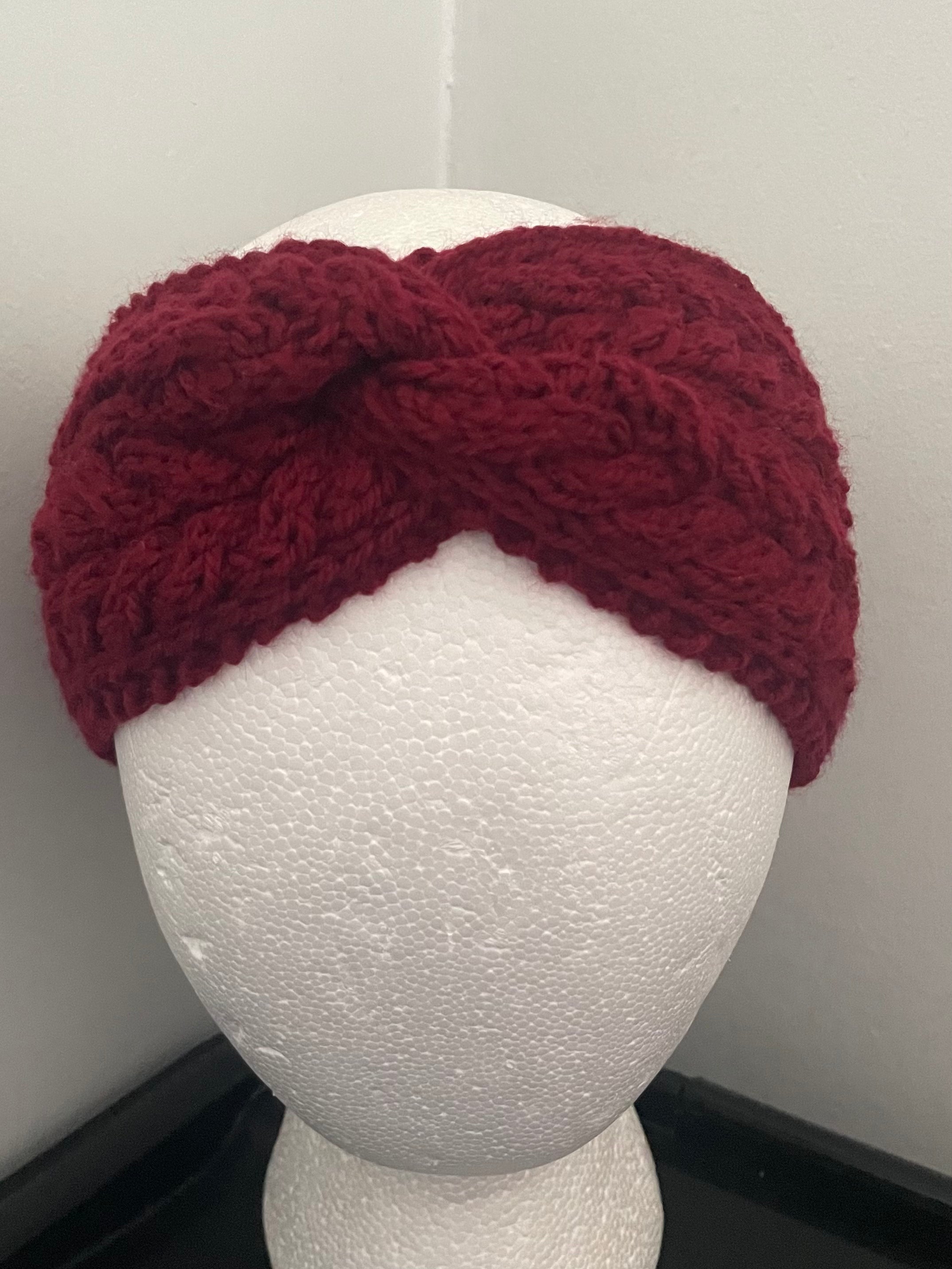 Burgundy Winter Twist Headband