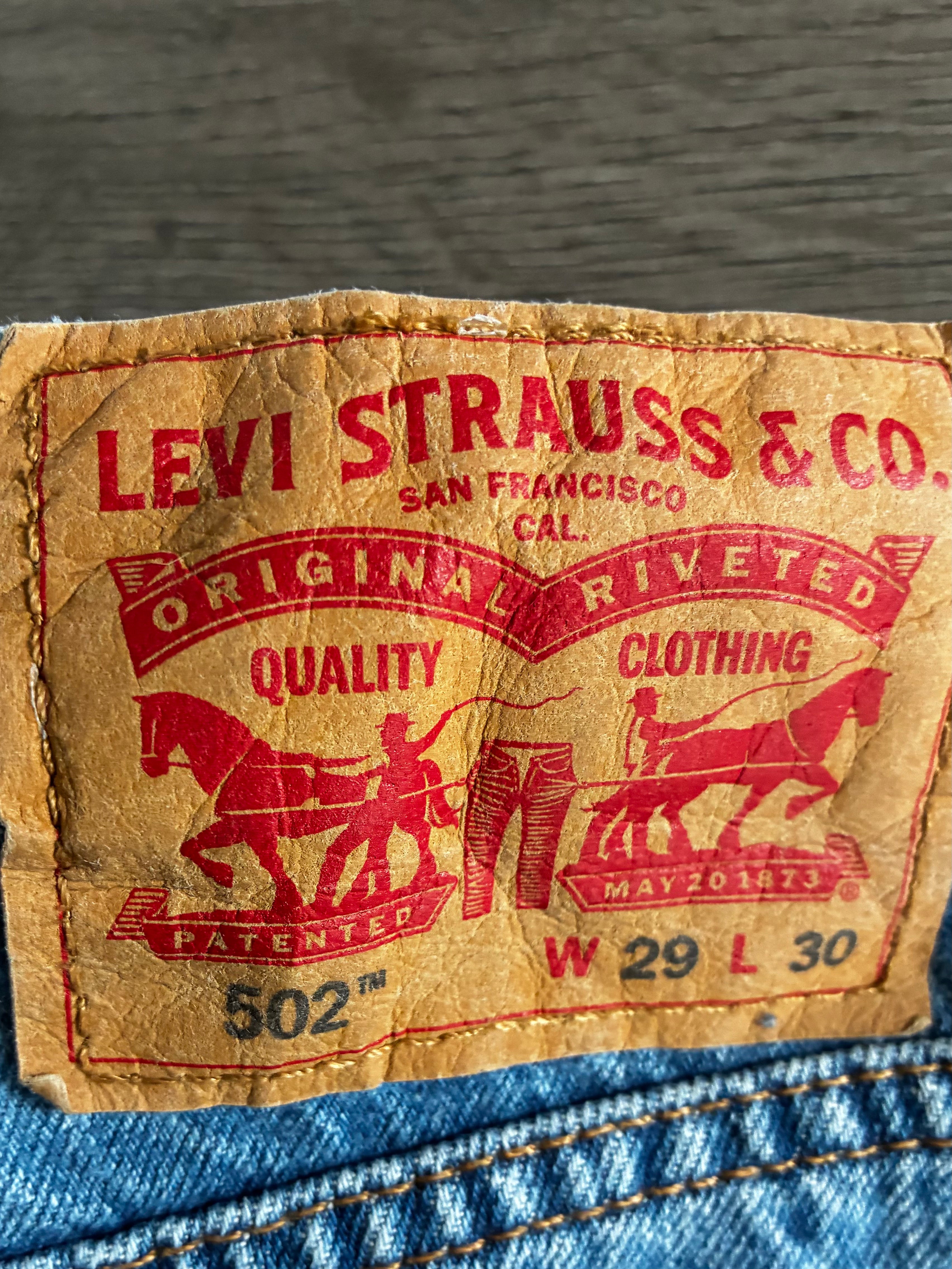 Vintage Levi's 502, Blue, Label - W28, L30, Actual Size - W30, L29