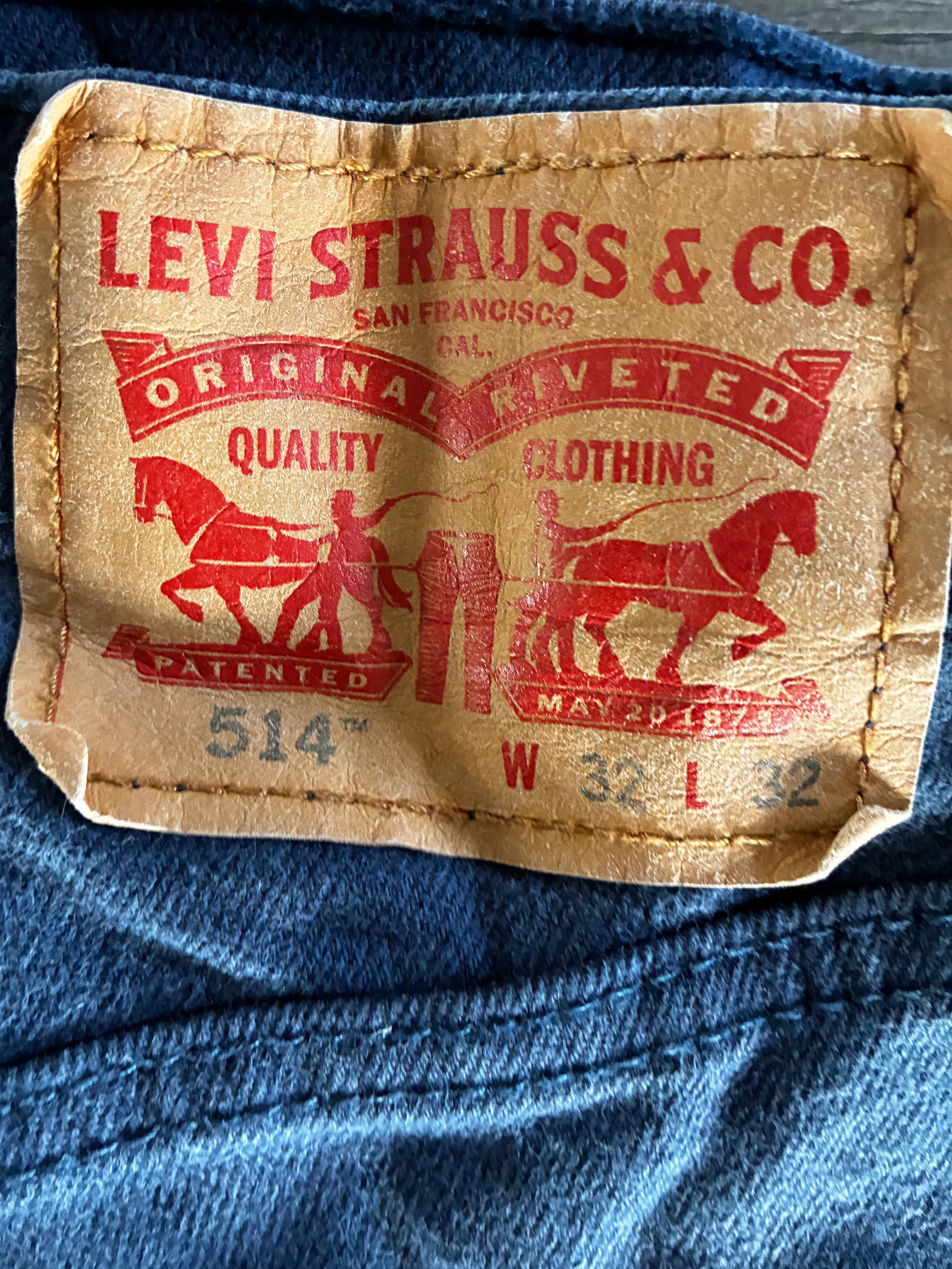 Vintage Levi's 514 , Blue, Label - W32, L32, Actual Size - W34, L33