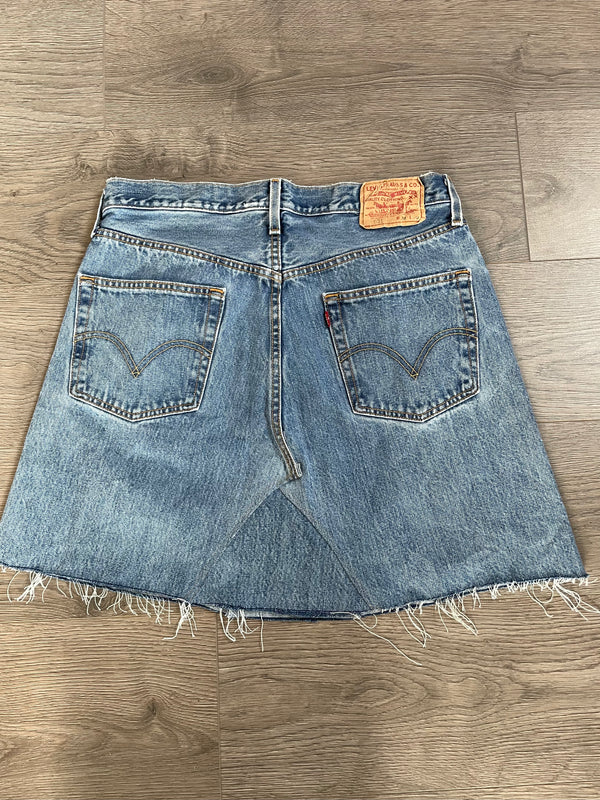 Vintage Up-cycled Levi's 501 Skirt, Blue, Waist 34" Length 18”