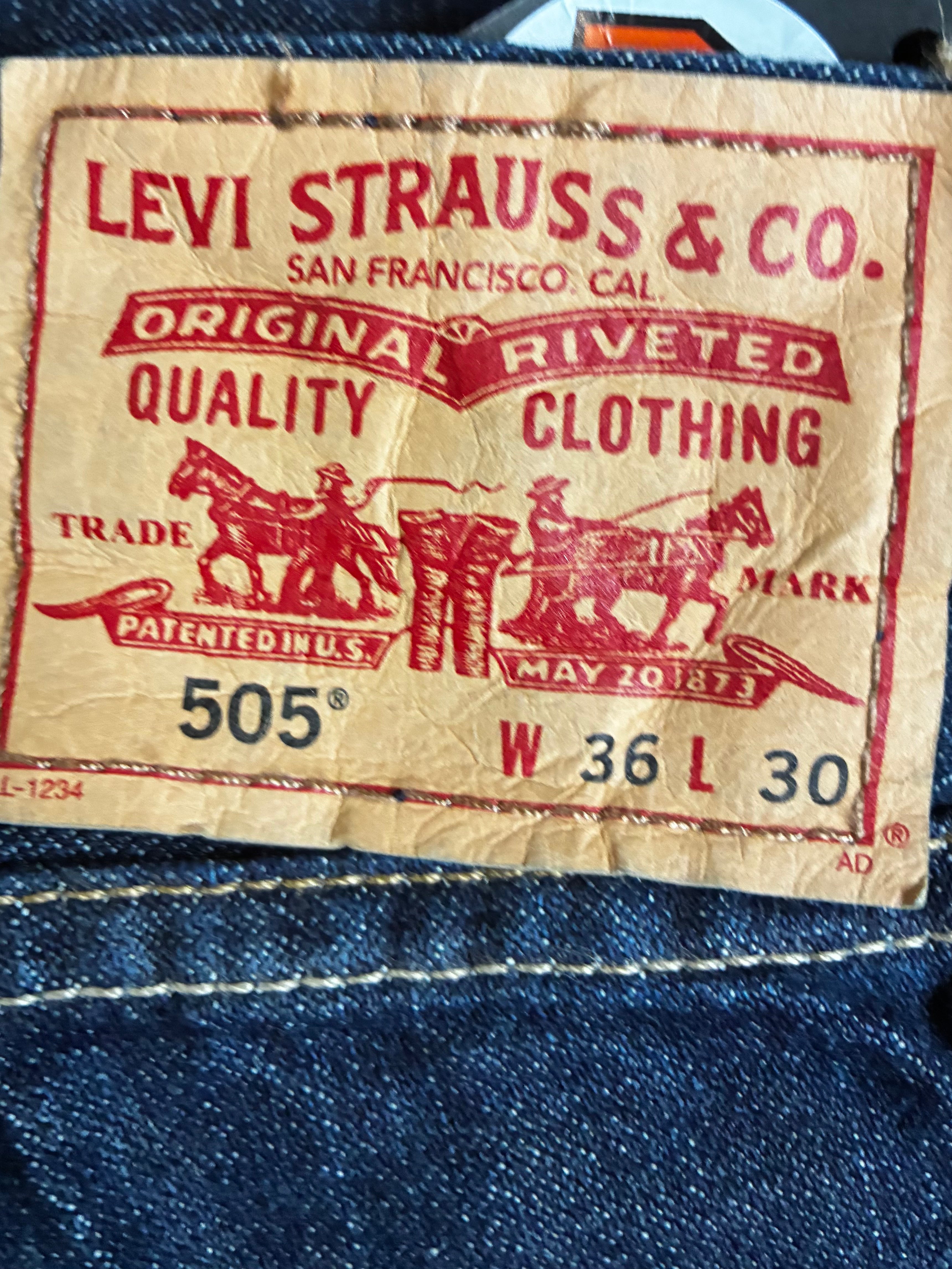 Vintage Levi's 505, Dark Blue, Label - W36, L30, Actual Size - W36, L32
