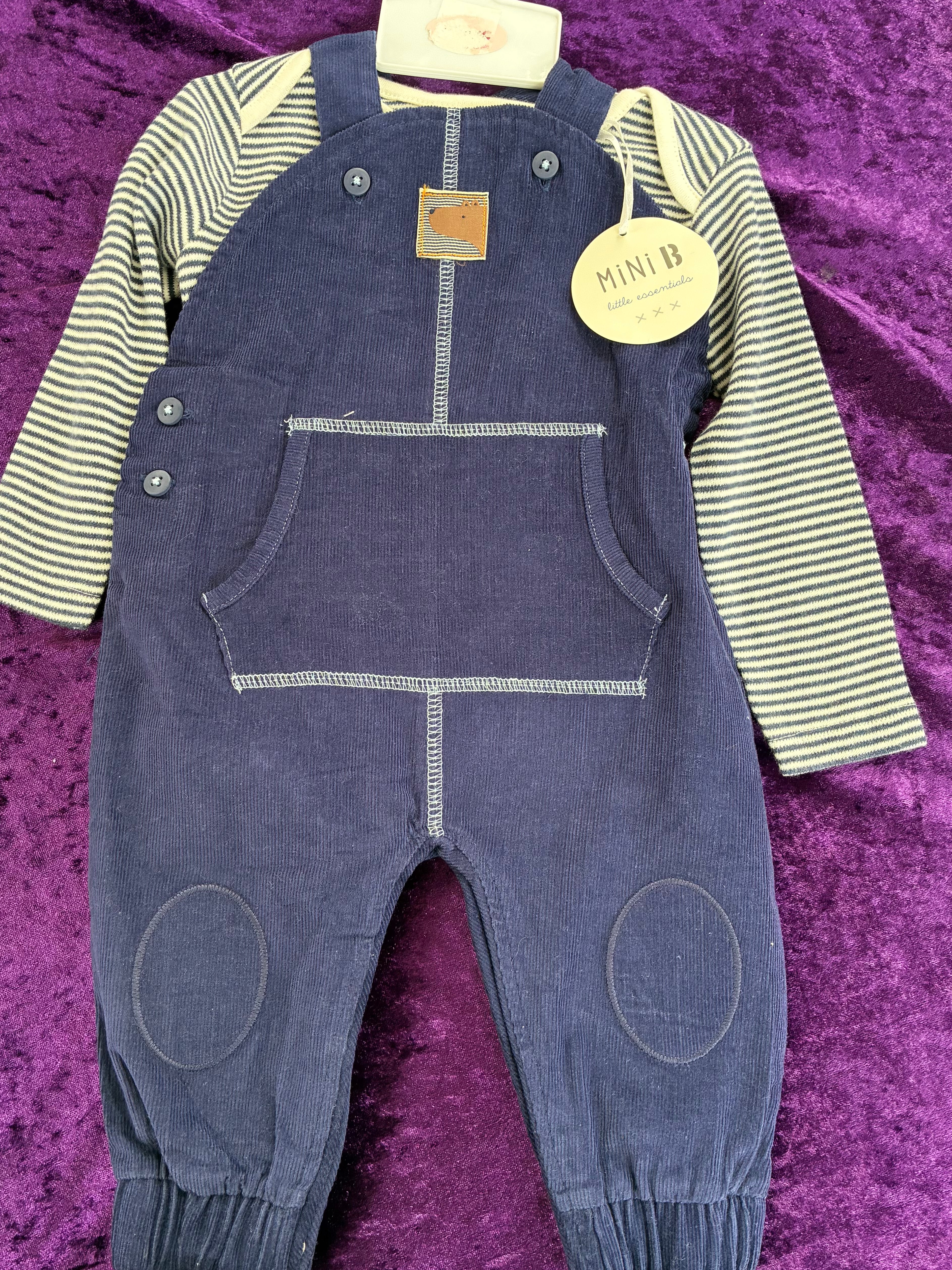 2 piece dungarees set (3-6 mths)
