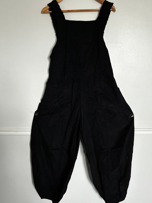 Black Harem Dungarees, one size