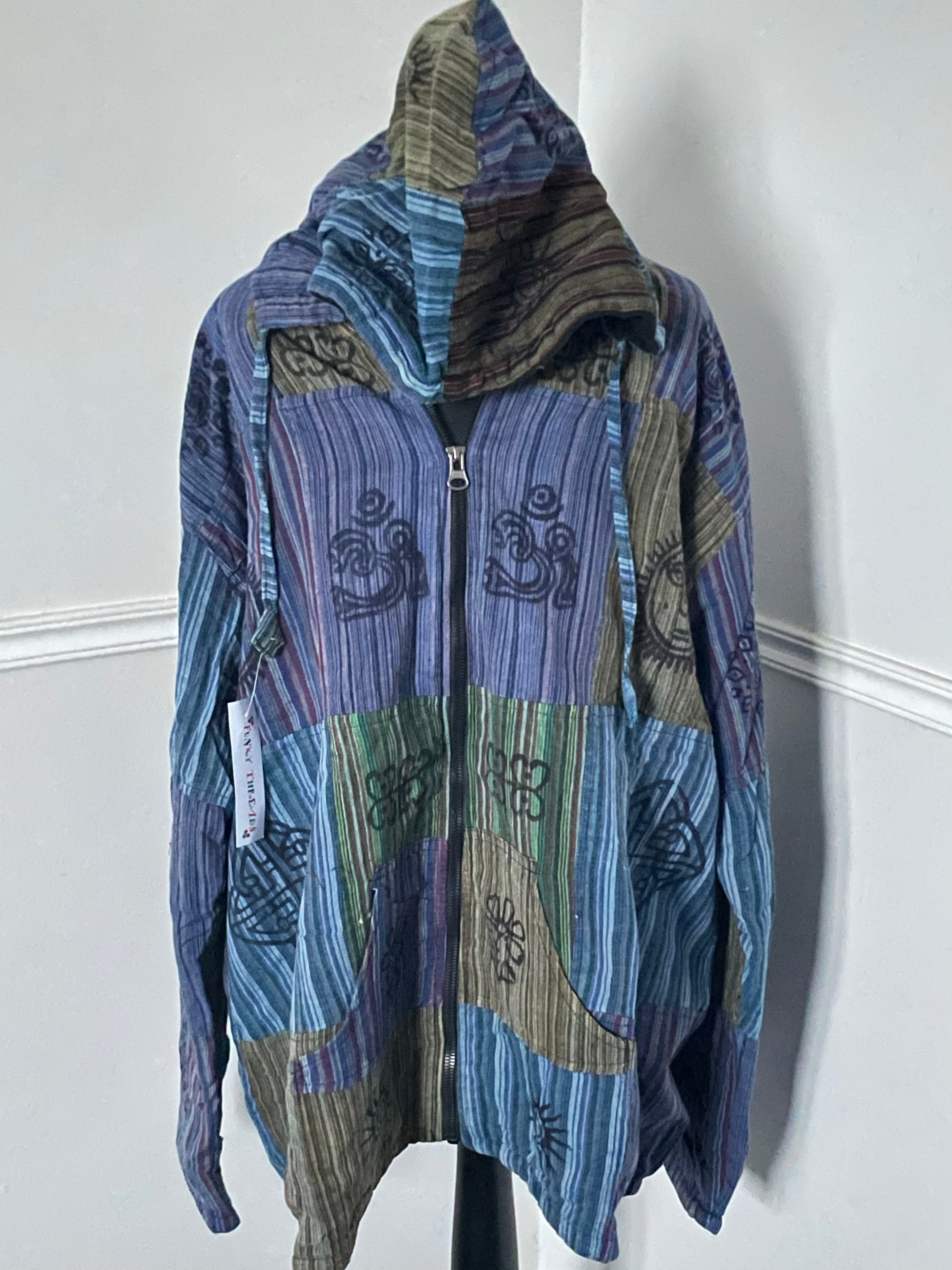 Blue Patch Jacket with Fleece Lining, XXL