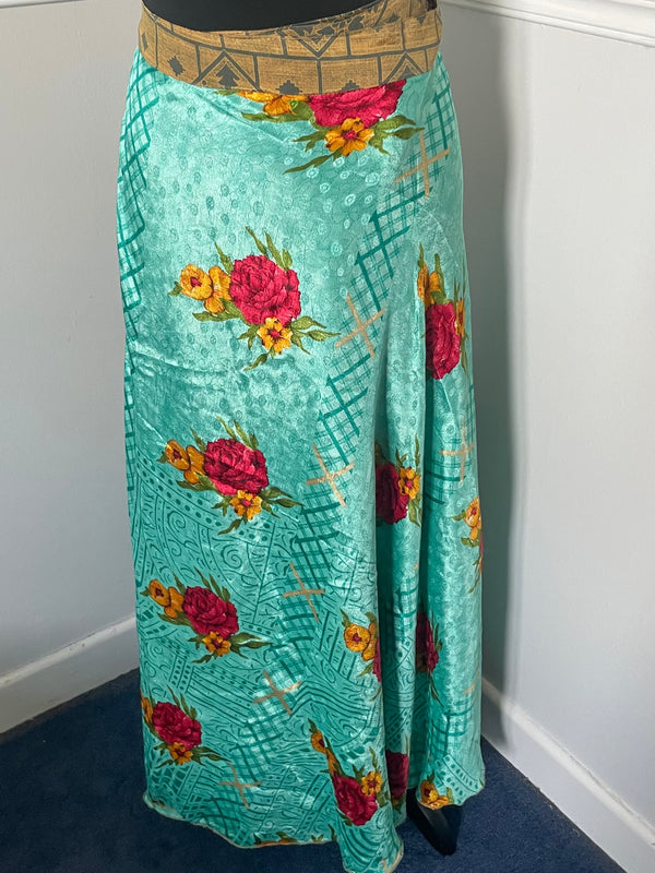 Recycled Saree Reversible Wrap Skirt