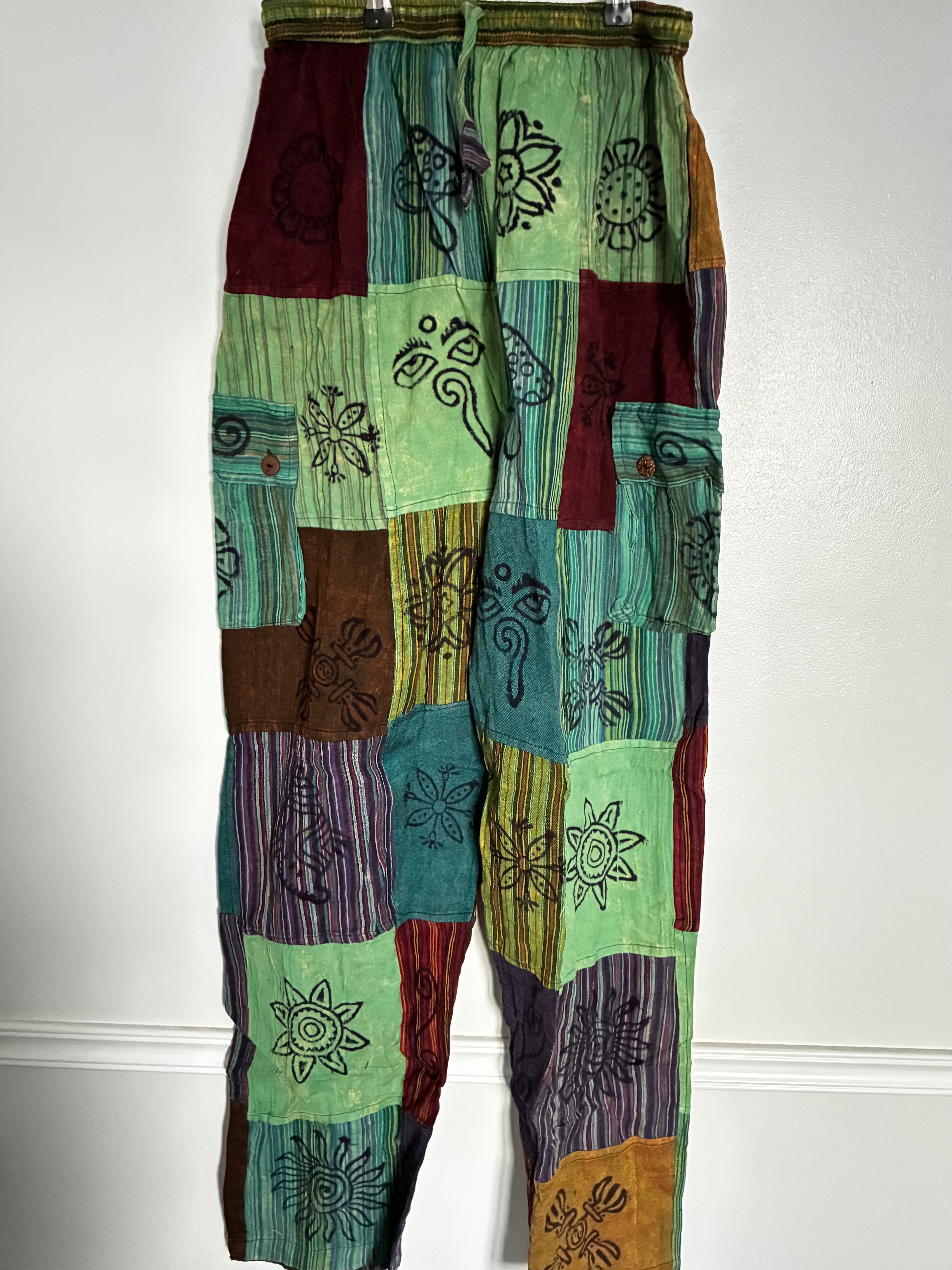 Patchwork Cargo Trousers, XL