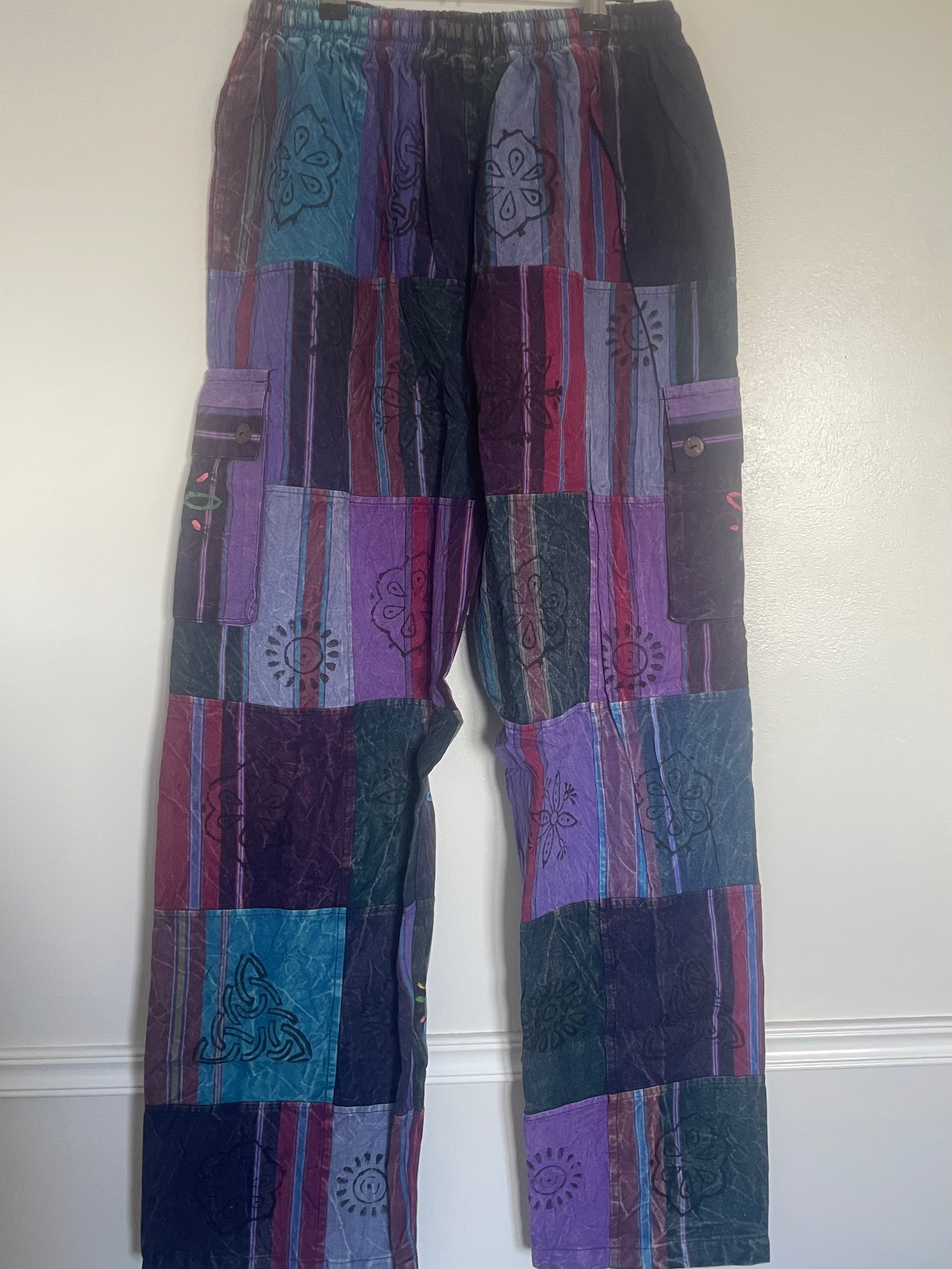 Thick Patchwork Cargo Trousers, S/M