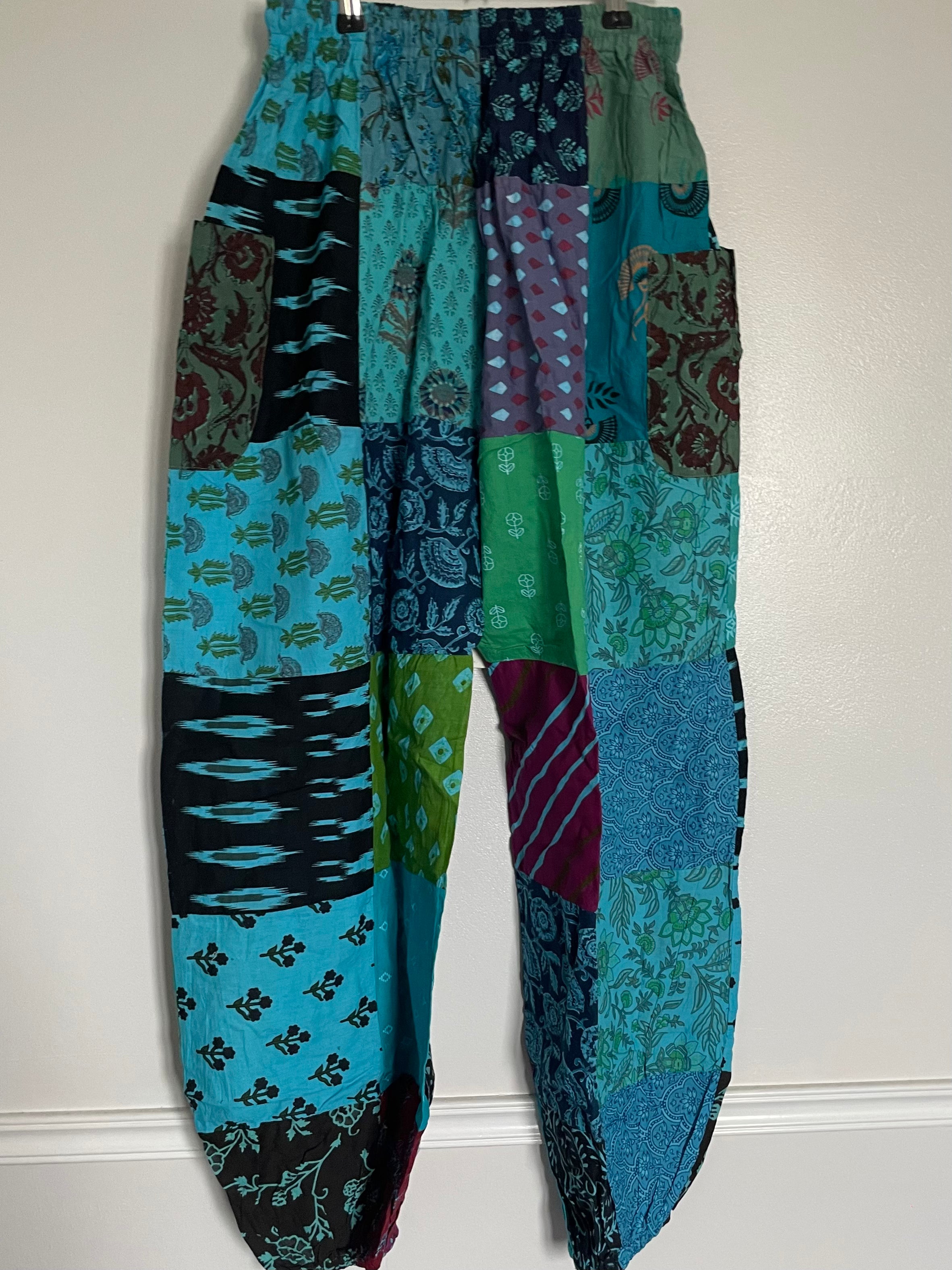 Turquoise Patchwork Harem Trousers