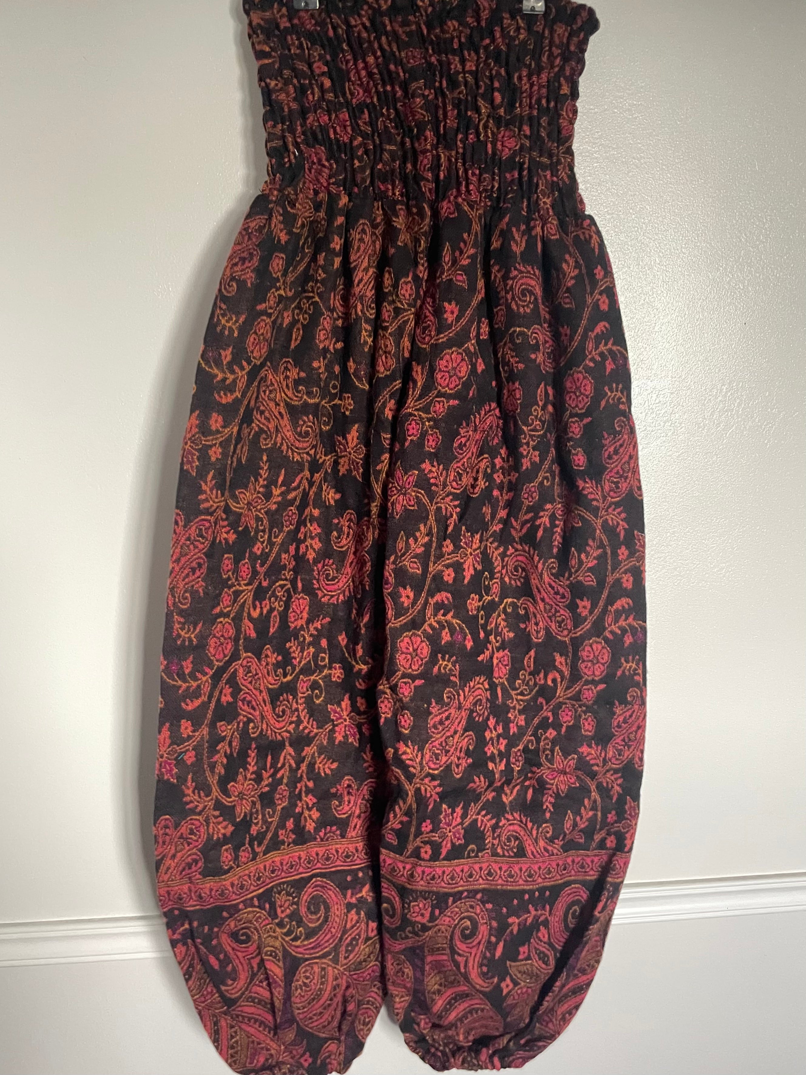 Snuggly Orange/Black Paisley Cashmelon Trousers, 26"-50"” Waist