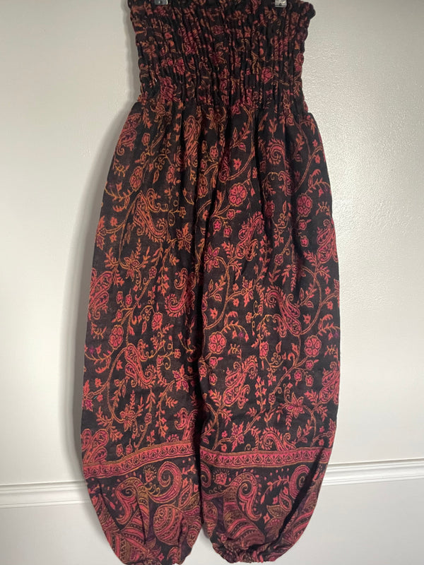 Snuggly Orange/Black Paisley Cashmelon Trousers, 26"-50"” Waist