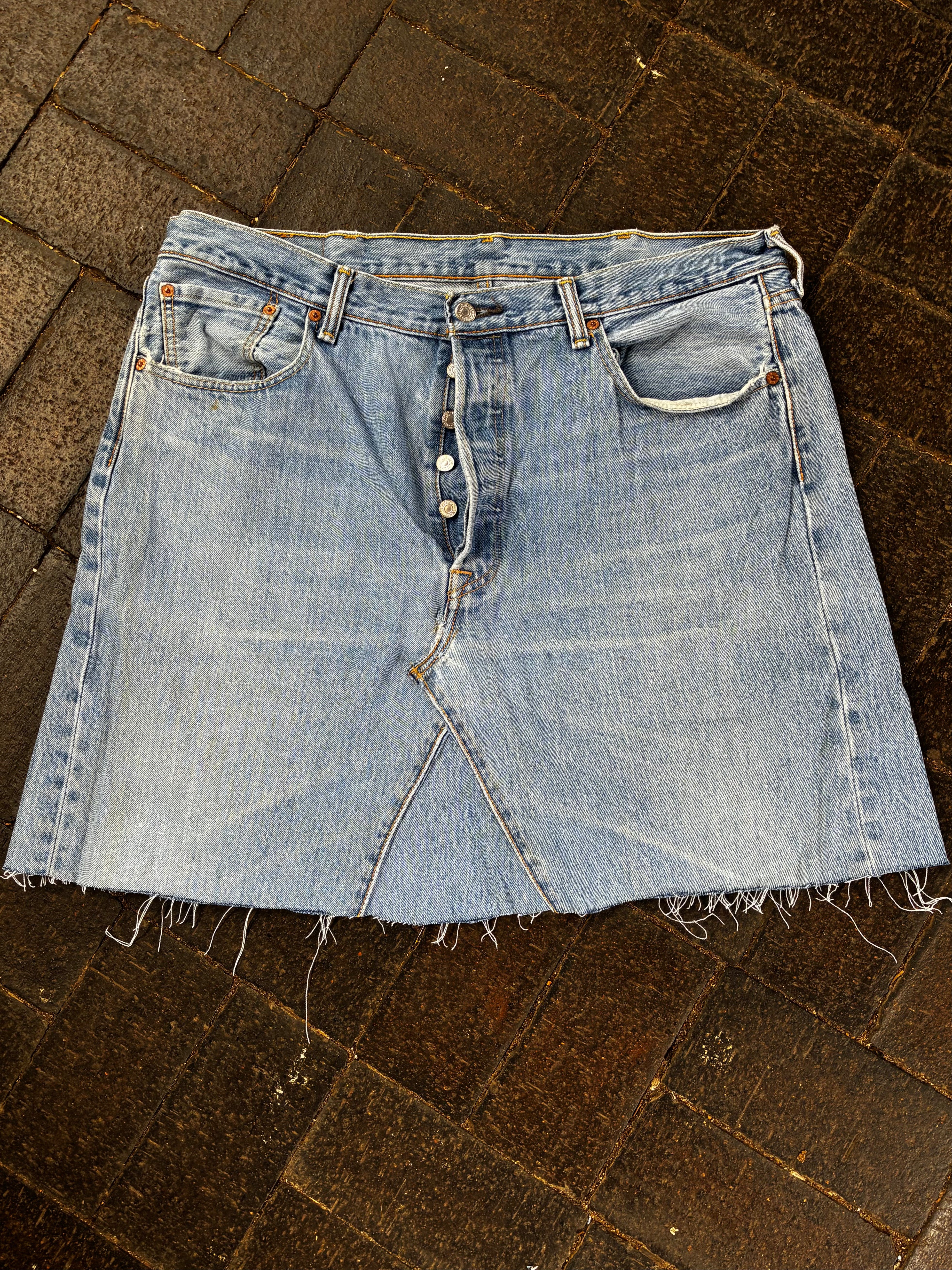 Vintage Up-cycled Levi's 501 Skirt, Blue, Size 20