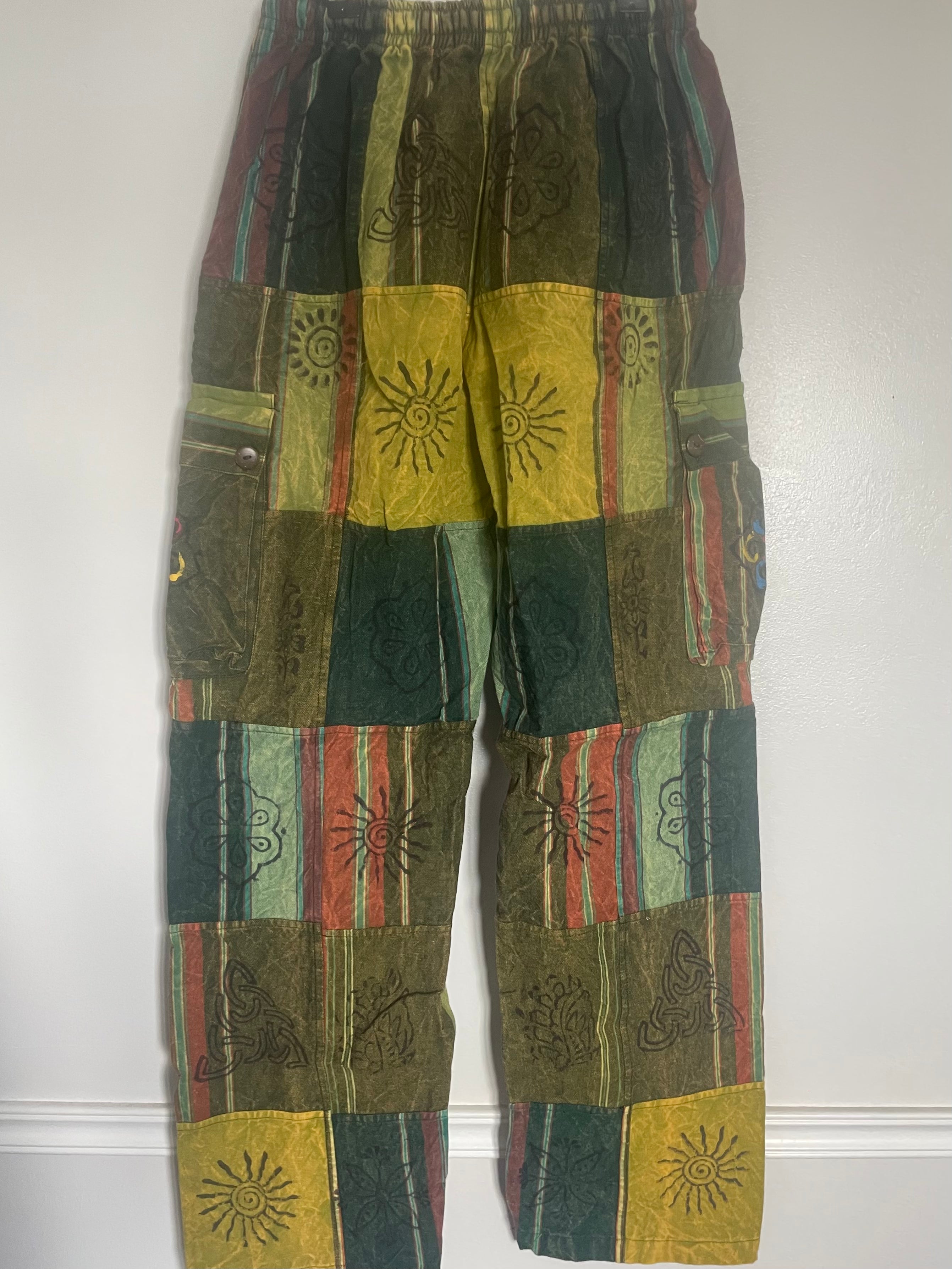 Thick Patchwork Cargo Trousers, L